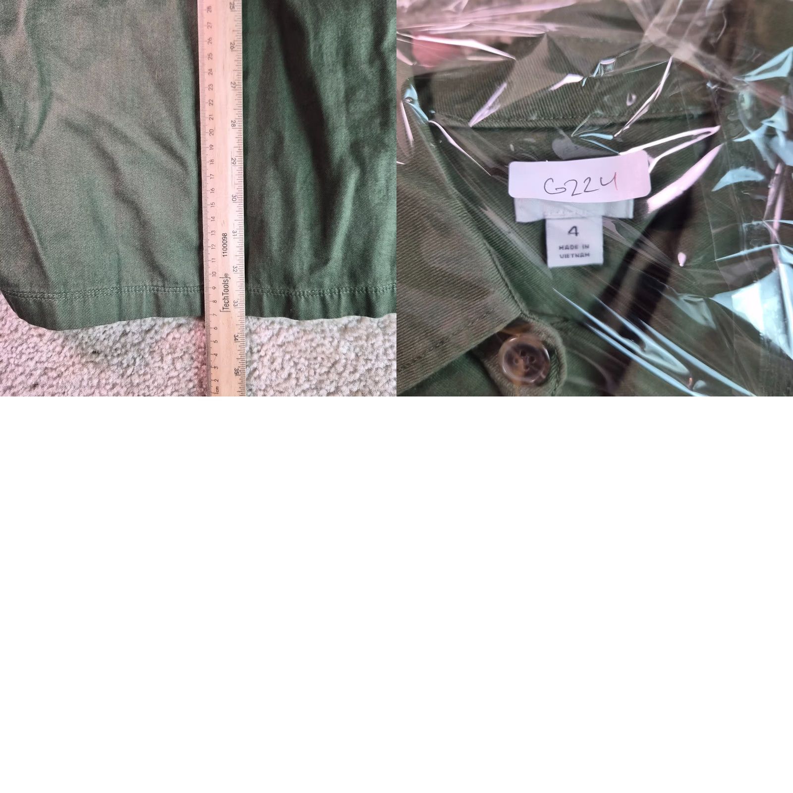 J.Crew J.Crew Button Front Canvas Dress Women Size 4 Green Utility Casual Safari G224 Size S / US 4 / IT 40 - 9 Thumbnail