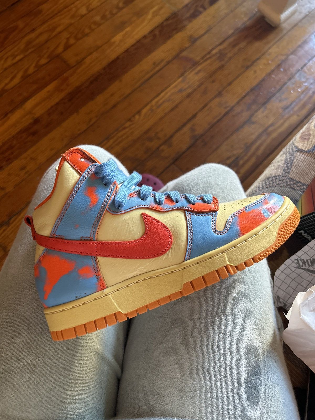 Nike Nike dunk hi 1985 orange acid wash Size US 5.5 / EU 38 - 10 Thumbnail