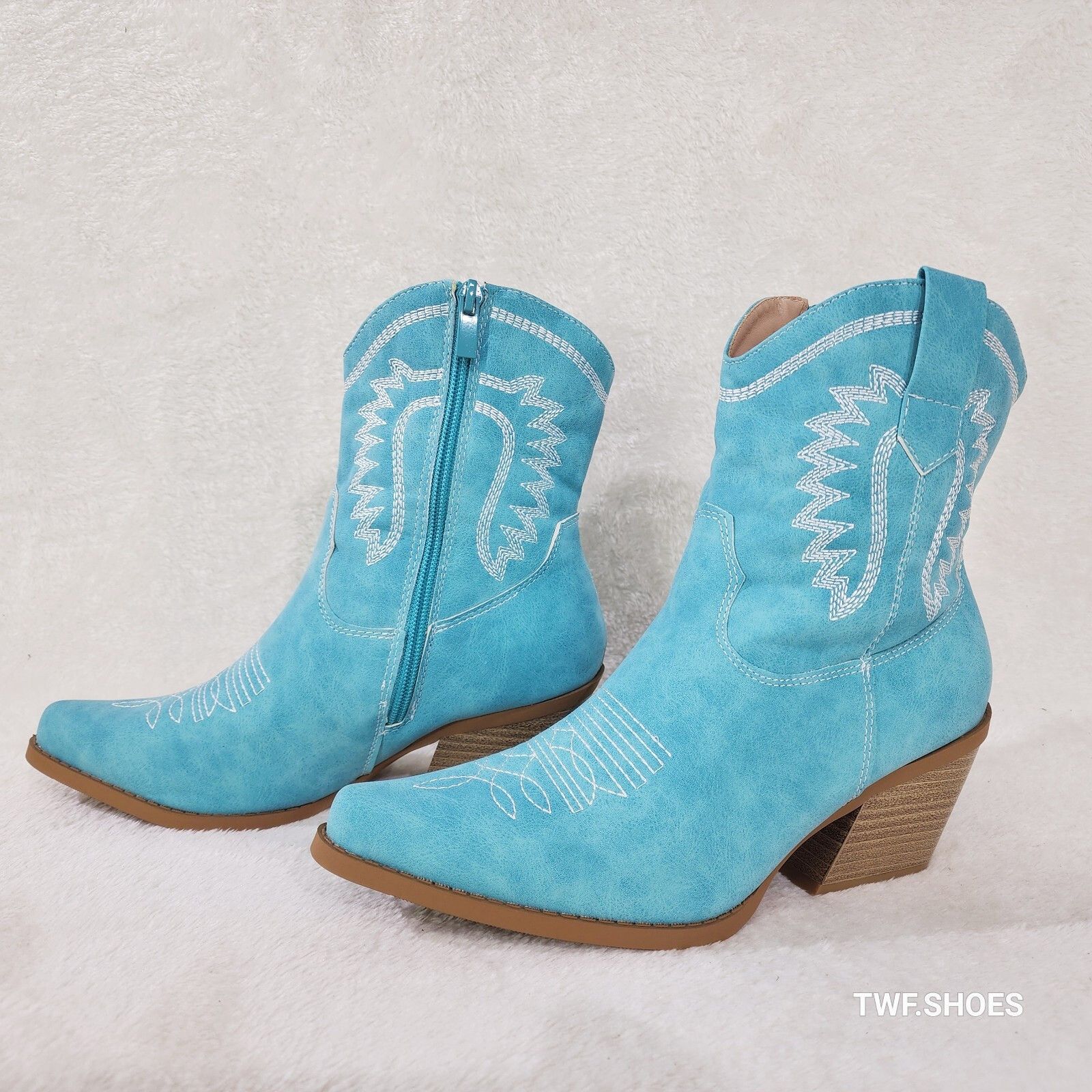 Other Dolly 2 Aqua Blue/Green Cowgirl Country Western Ankle Boots Size US 8.5 / IT 38.5 - 1 Thumbnail