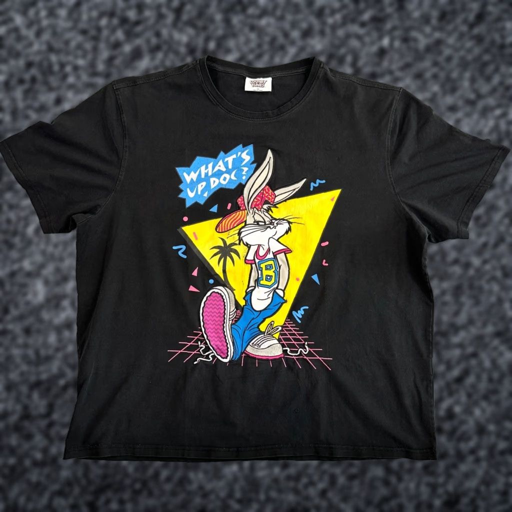 Vintage Looney Tunes T-Shirt Black Men's 3XL Short Sleeve Crew Neck Shirt Regular Size Short Sleeve Crew Neck Black 3XL Men Size US XXL / EU 58 / 5 - 1 Thumbnail