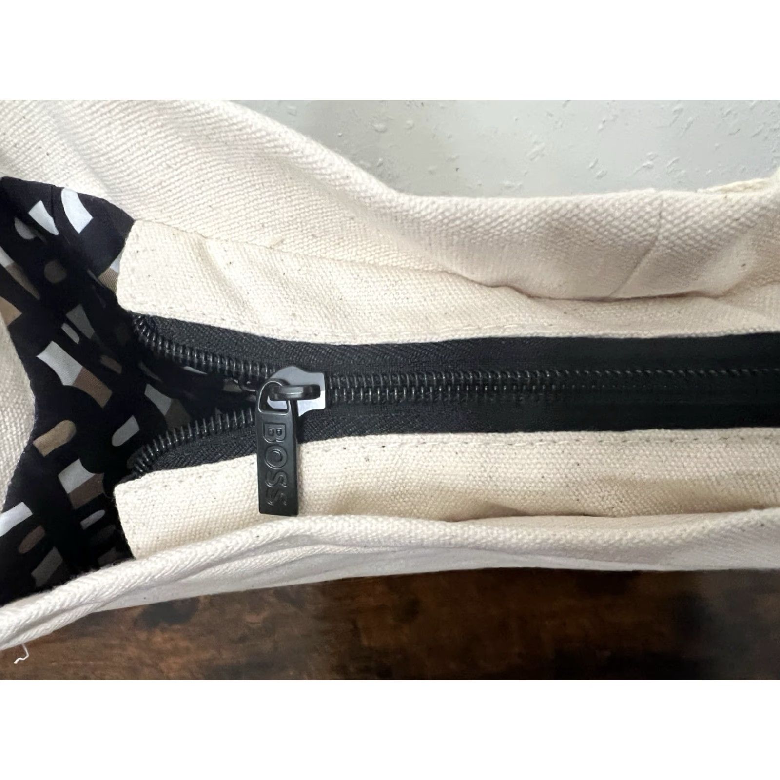 Hugo Boss HUGO BOSS Backpack Canvas Medium Beige Unisex Adults 16” x 12” x 6” Adjustable Strap Designer Zip Closure Italy? (Note: placeholder) Size ONE SIZE - 6 Thumbnail