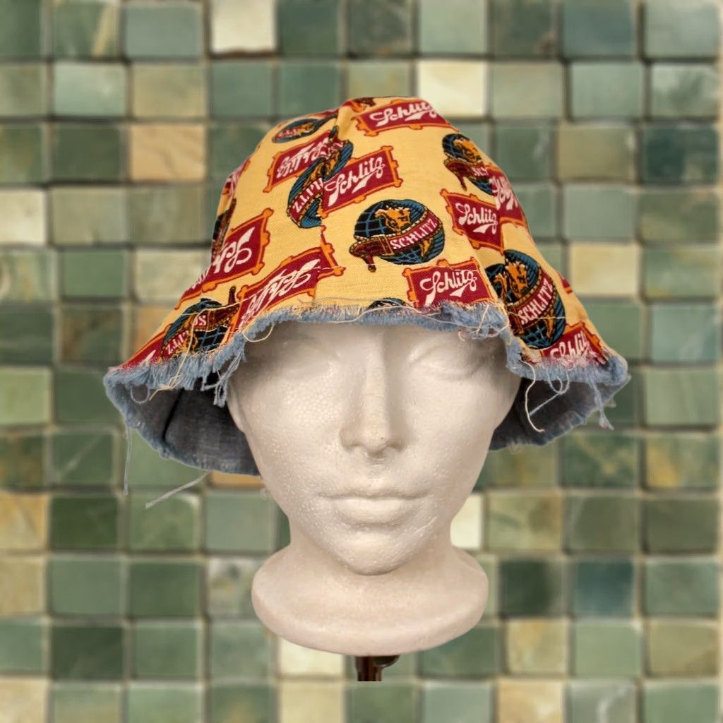 Vintage VINTAGE 60s Schlitz Bucket Hat Advertisement Beer Yellow Mens Size ONE SIZE - 1 Thumbnail