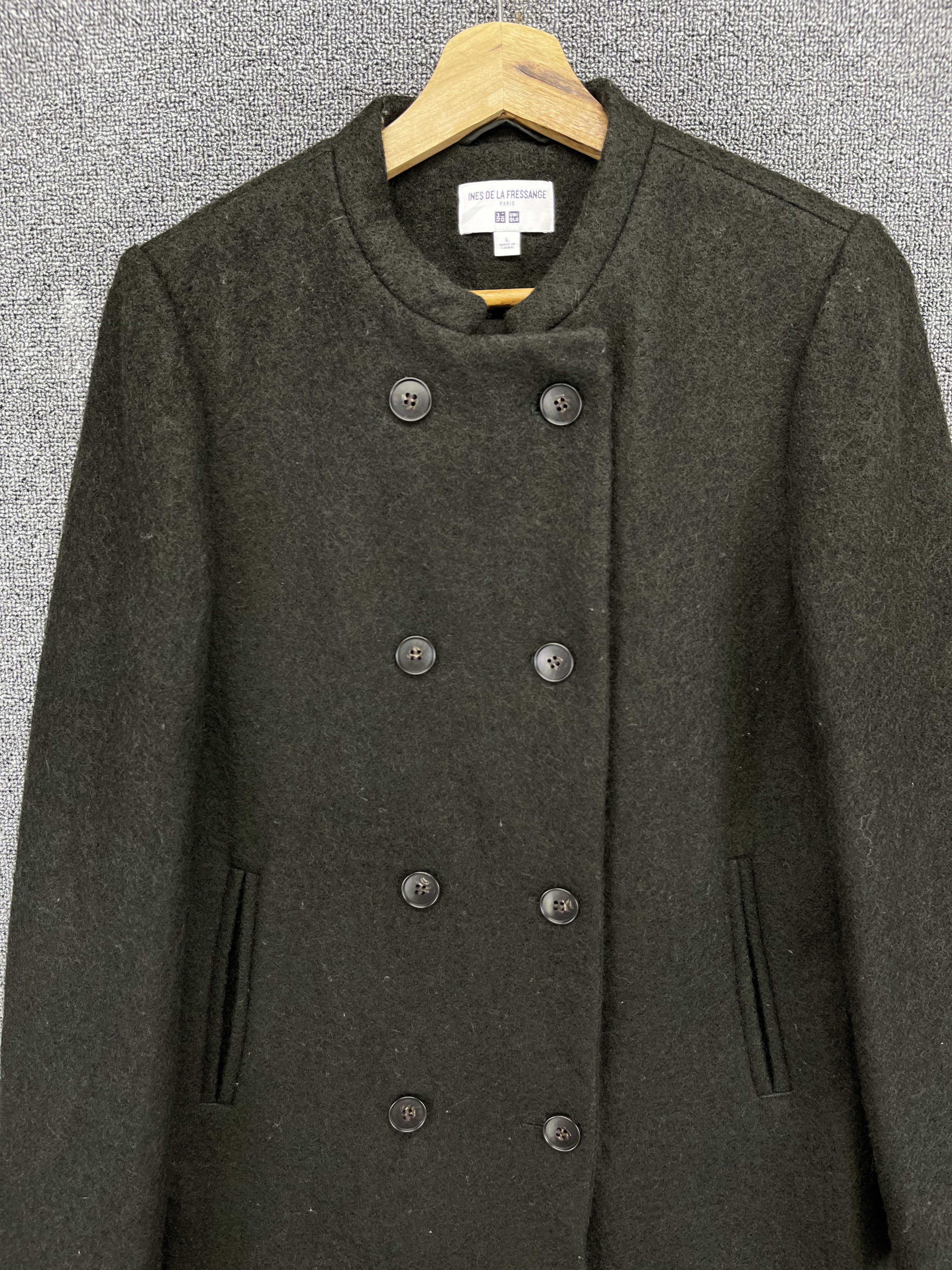 Japanese Brand Ines De La Fressange Paris Uniqlo Button Up Rare Wool Jacket Size L / US 10 / IT 46 - 3 Thumbnail