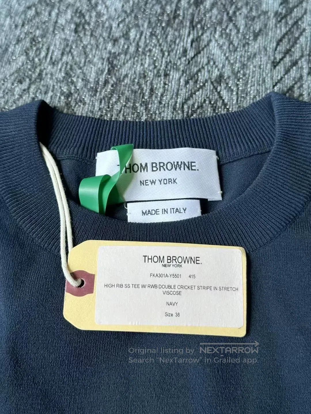 Thom Browne thom browne navy striped knit short sleeve. Size US S / EU 44-46 / 1 - 4 Thumbnail