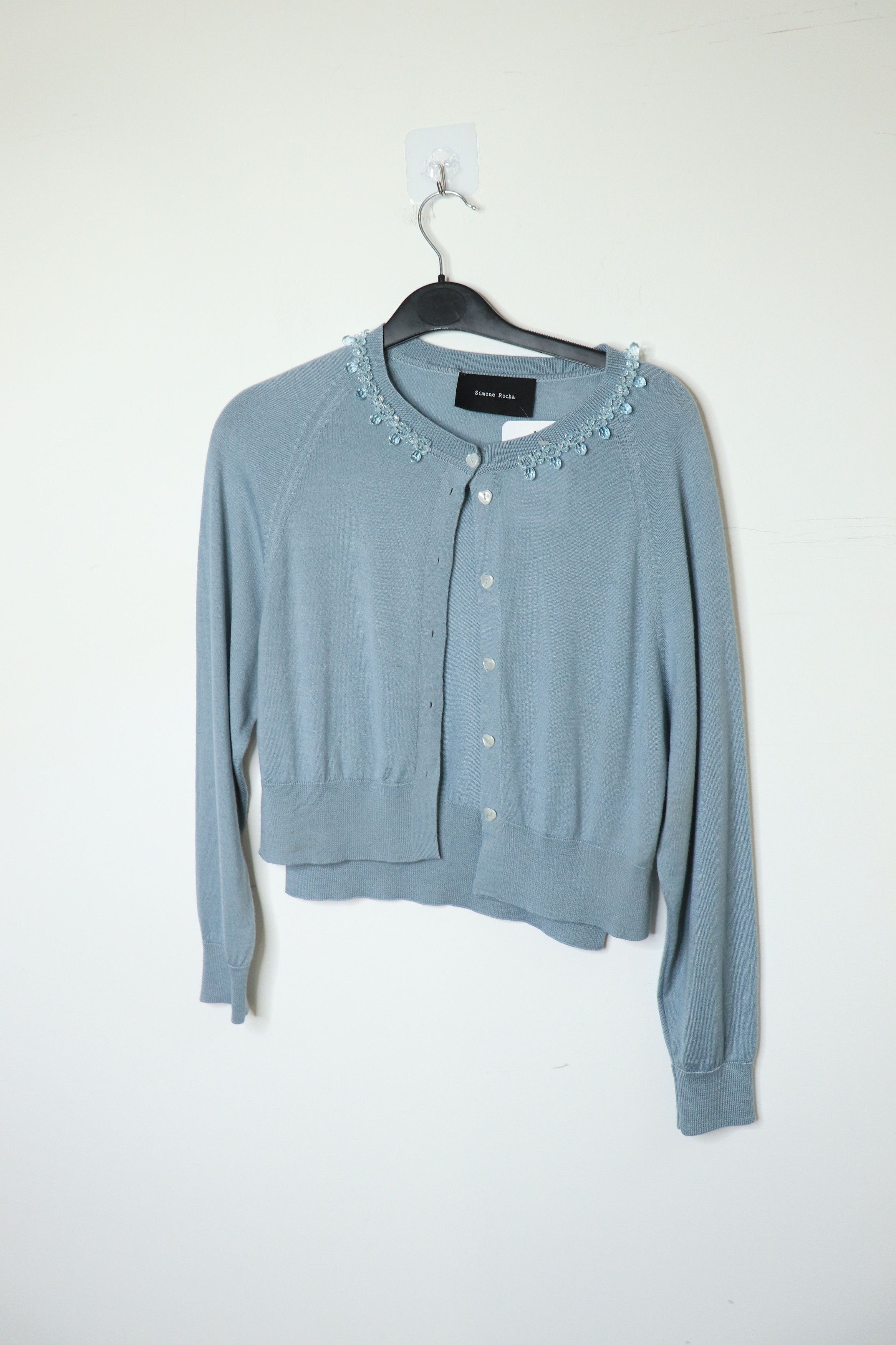 Simone Rocha Light blue embellished-collar cardigan - XS Size XS / US 0-2 / IT 36-38 - 1 Thumbnail