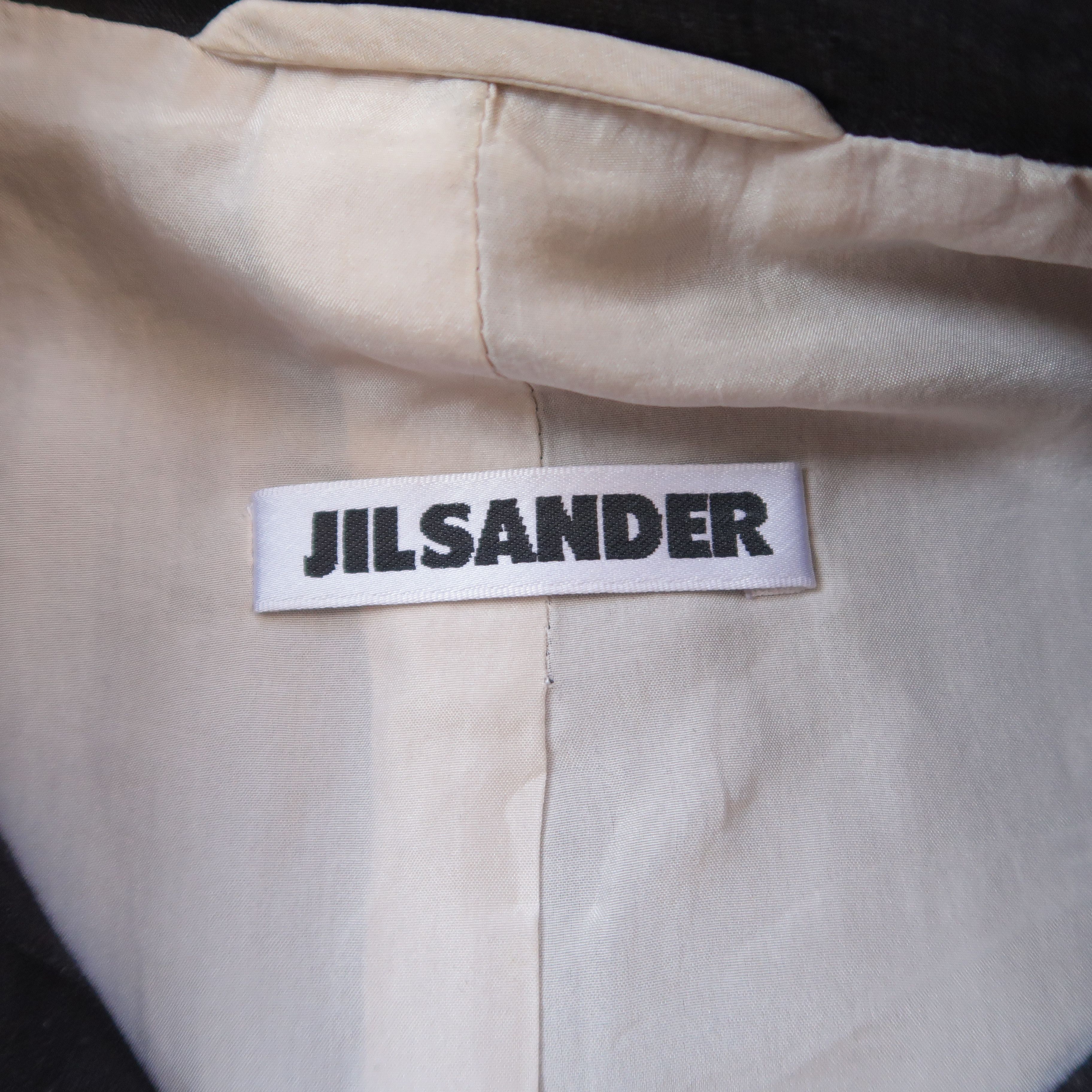 Jil Sander Jil Sander Faded Black Cropped Jacket Linen Size US S / EU 44-46 / 1 - 4 Thumbnail