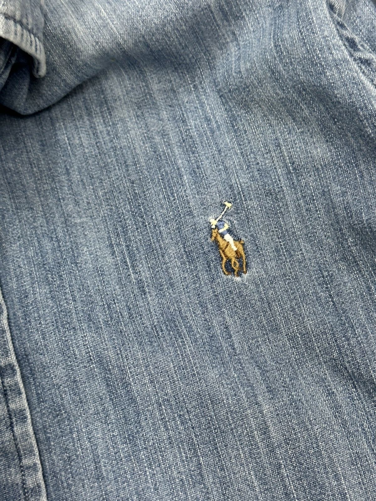 Polo Ralph Lauren Polo Ralph Lauren Distressed/Thrashed Denim Button Up Shirt Size US M / EU 48-50 / 2 - 8 Thumbnail