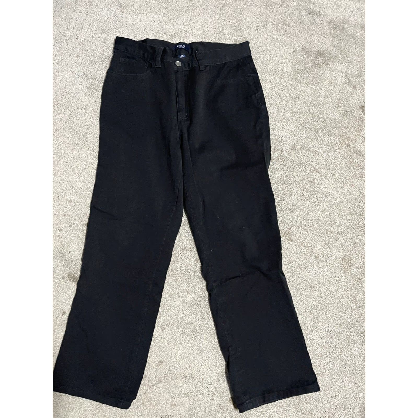 Chaps Chaps Jeans Women's 12 Black Straight Leg Low Rise Dark Wash Size 34" / US 12 / IT 48 - 2 Thumbnail