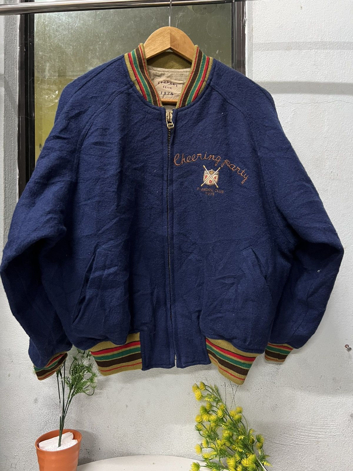 Japanese Brand × Vintage VINTAGE FLANDRE CLUB 1978 VARSITY JACKET Size US M / EU 48-50 / 2 - 2 Thumbnail