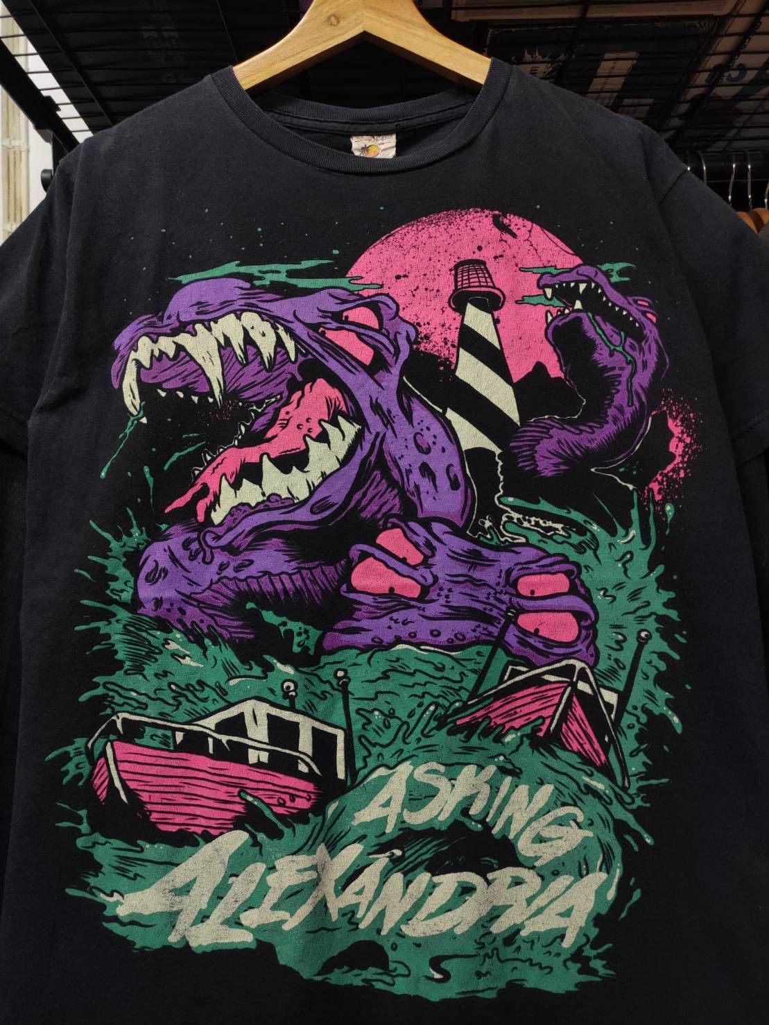 Band Tees Vtg 00's Asking Alexandria " Sea Monsters " T-Shirt Size US L / EU 52-54 / 3 - 1 Thumbnail