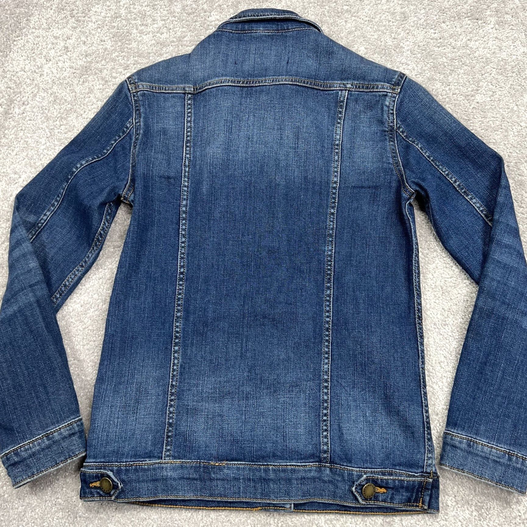 Vintage Rock & Republic Jean Jacket Women’s XS Distressed Medium Wash Denim Runaway 80s Music Casual Size 26" / US 2 / IT 38 - 6 Thumbnail