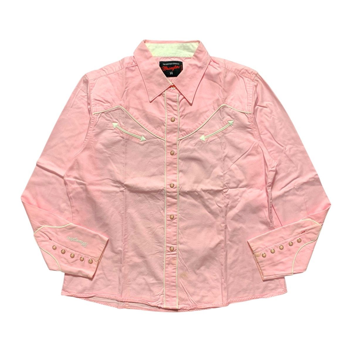 Wrangler Western Style Button Snap Shirt Pink
