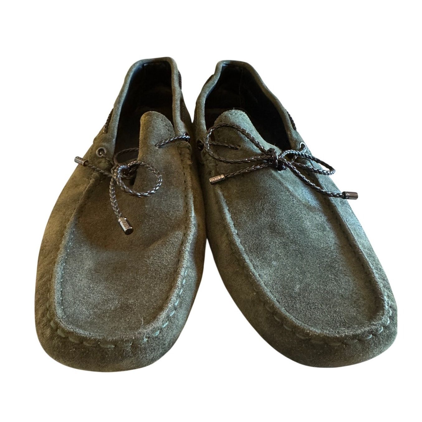 Tod's Tod's NWOT Men's Olive Green Nubuck Suede Bow Loafers Size US 9.5 / EU 42-43 - 4 Thumbnail