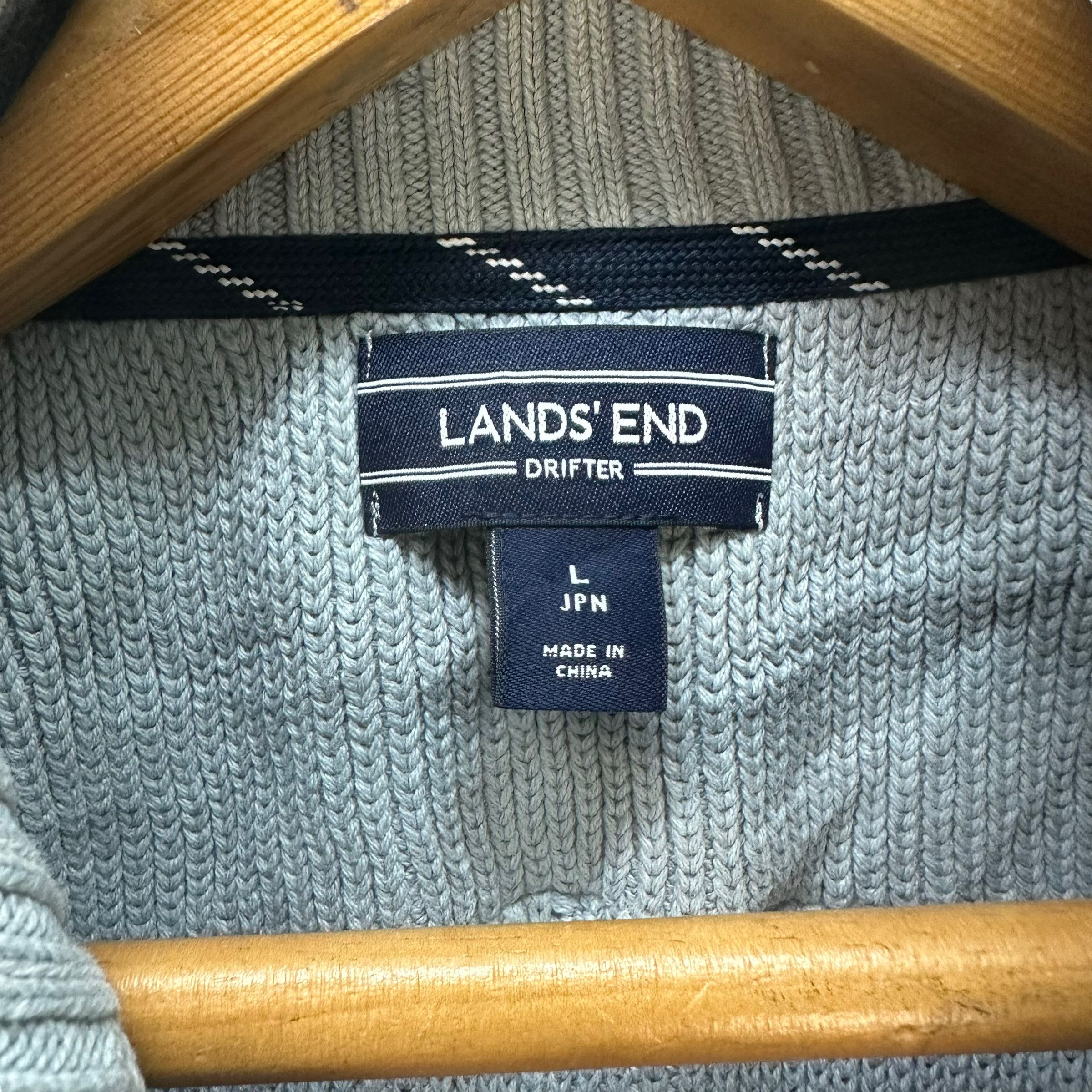 Japanese Brand LANDS' END HALF ZIP TURTLE NECK KNITTED SWEATER #8631-018 Size US L / EU 52-54 / 3 - 7 Thumbnail