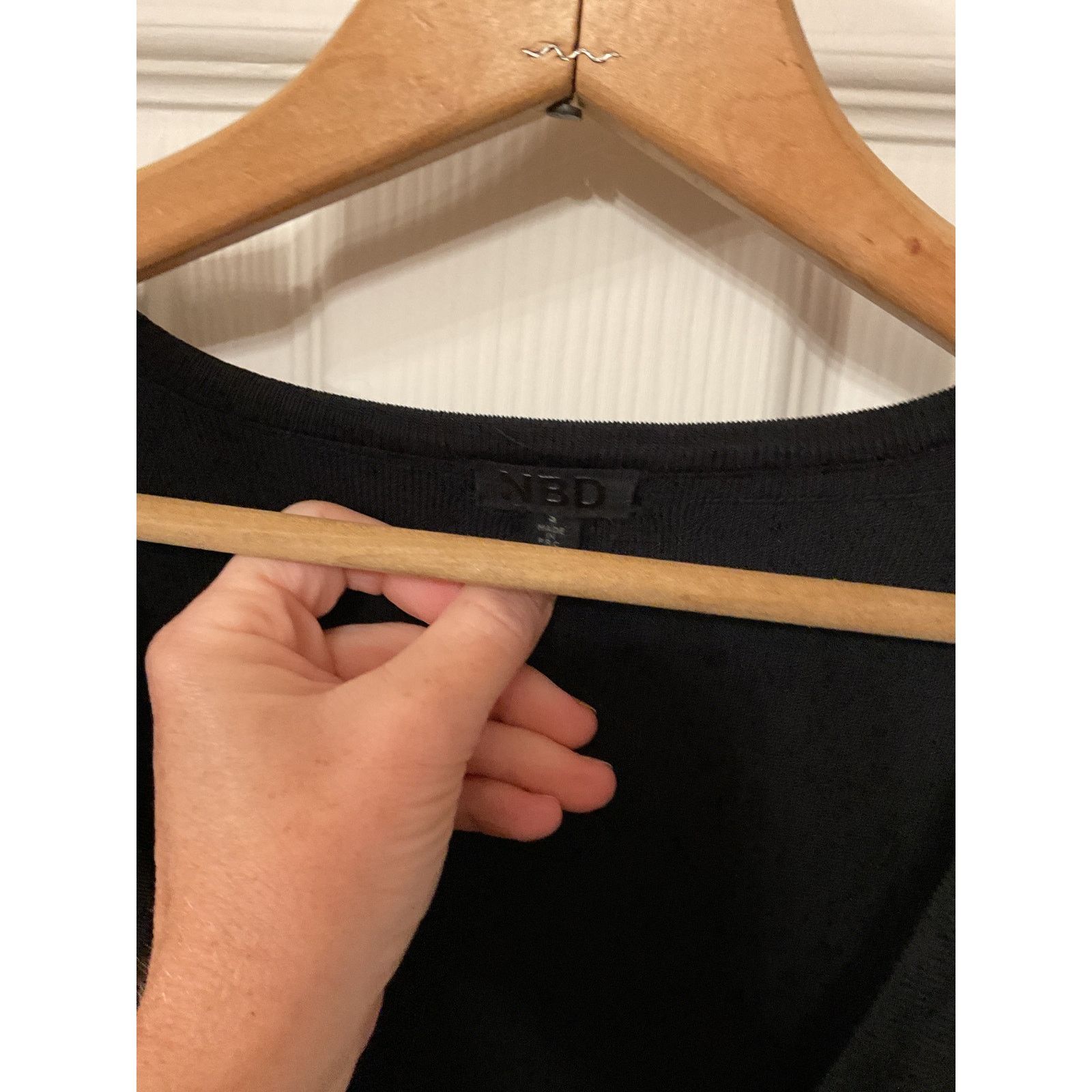 REVOLVE Revolve NBD Perforated Blk Long Sleeve Flutter Mini Dress,S Size S / US 4 / IT 40 - 5 Thumbnail