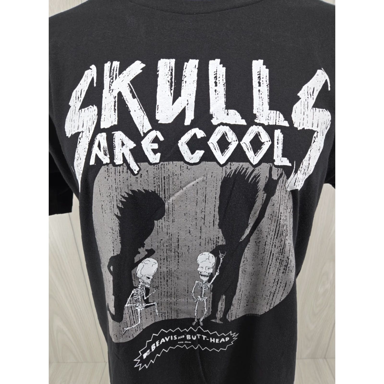 Vintage Beavis and Butthead Beavis and Butthead Skulls are Cool Black T-shirt Size Large T-Shirt Mens Graphic Tee Skull 90s Size US L / EU 52-54 / 3 - 3 Thumbnail