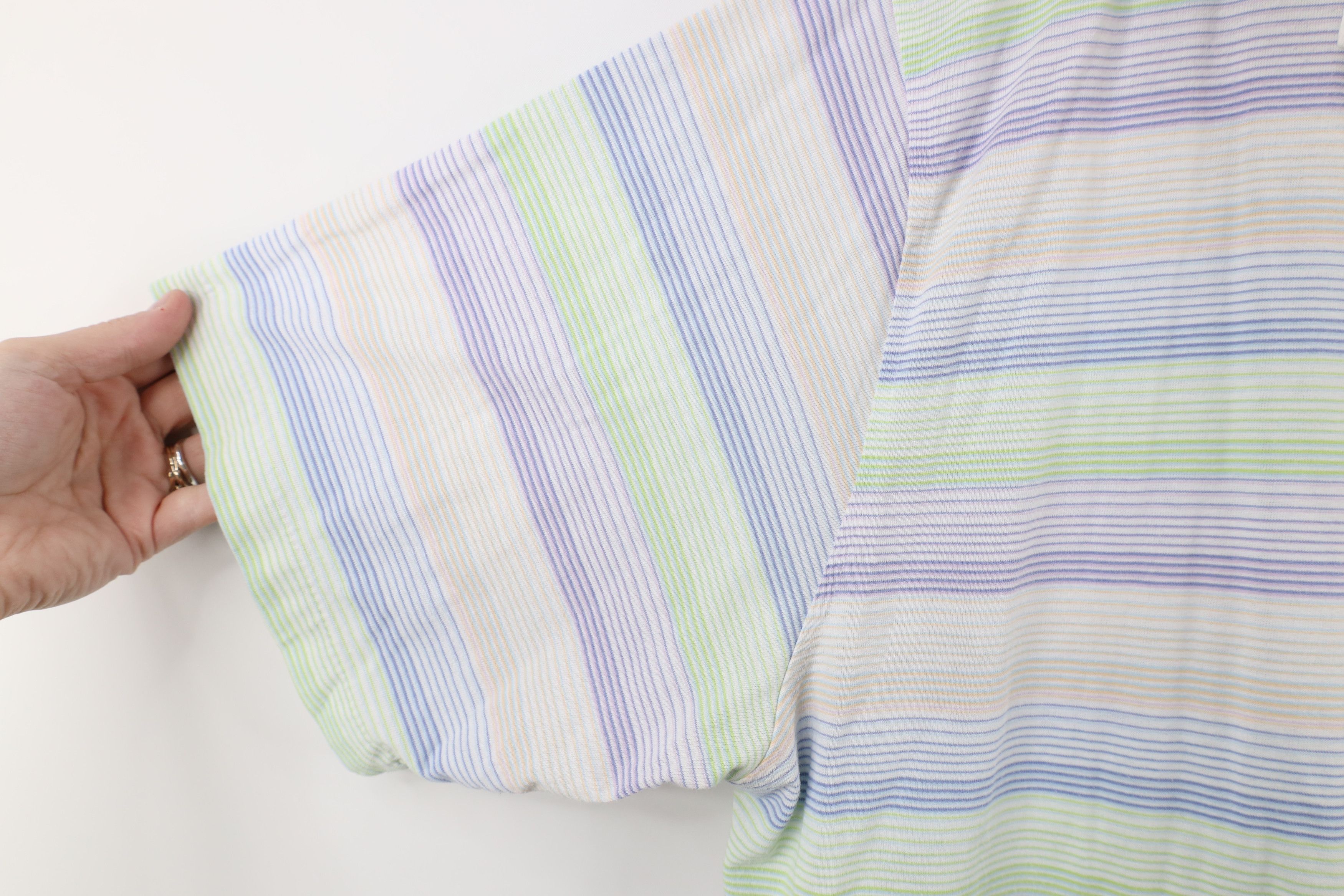 Vintage Vintage 90s Streetwear Pastel Striped Collard Golf Polo Size US XXL / EU 58 / 5 - 8 Thumbnail