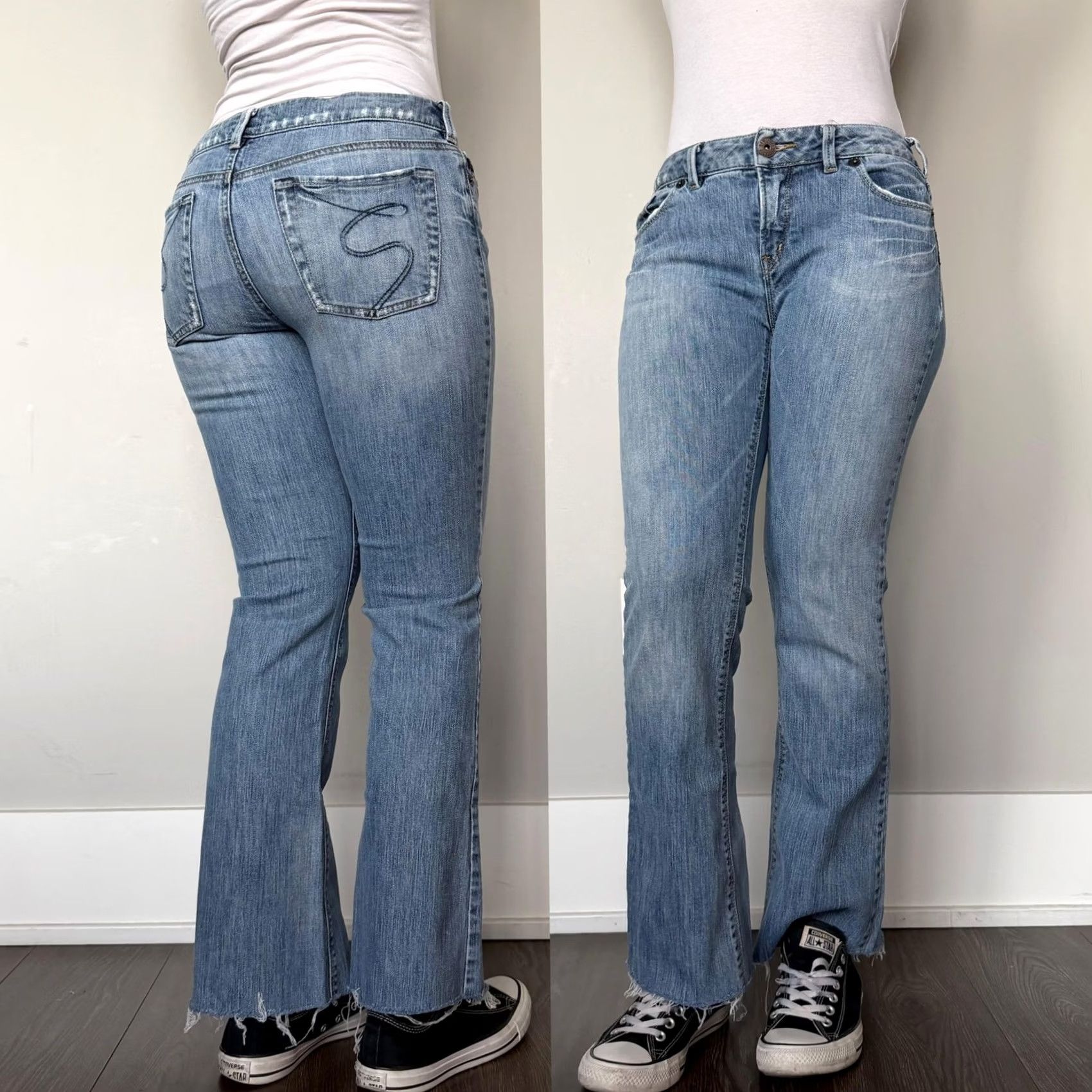 Silver Jeans Co. Silver Jeans Womens 29 Y2K Light Wash Blue Mitsu Bootcut Flare Frayed Hem Denim Size 29" - 2 Thumbnail