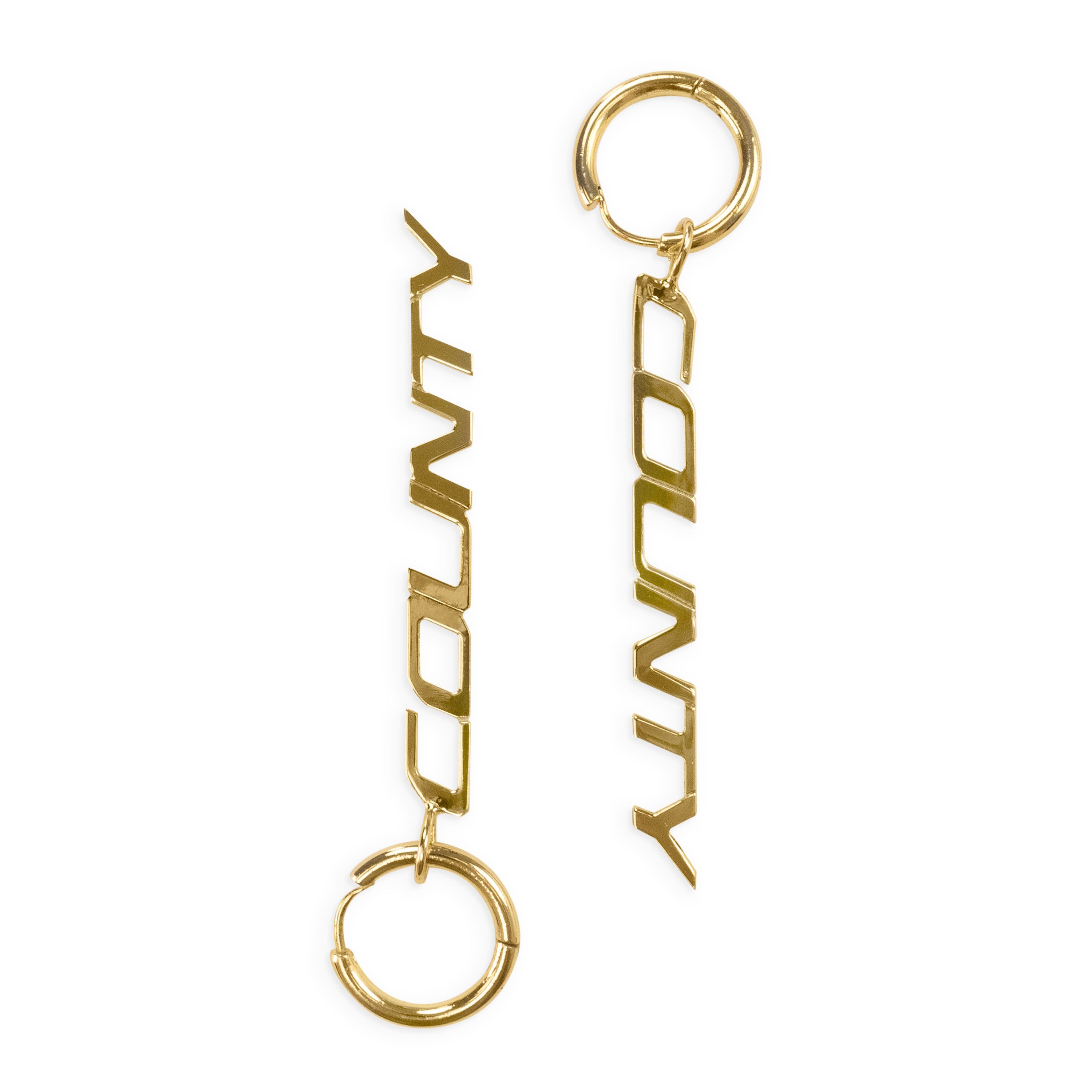 Marcelo Burlon Gold County Pendant Earrings Size OS Size ONE SIZE - 1 Thumbnail