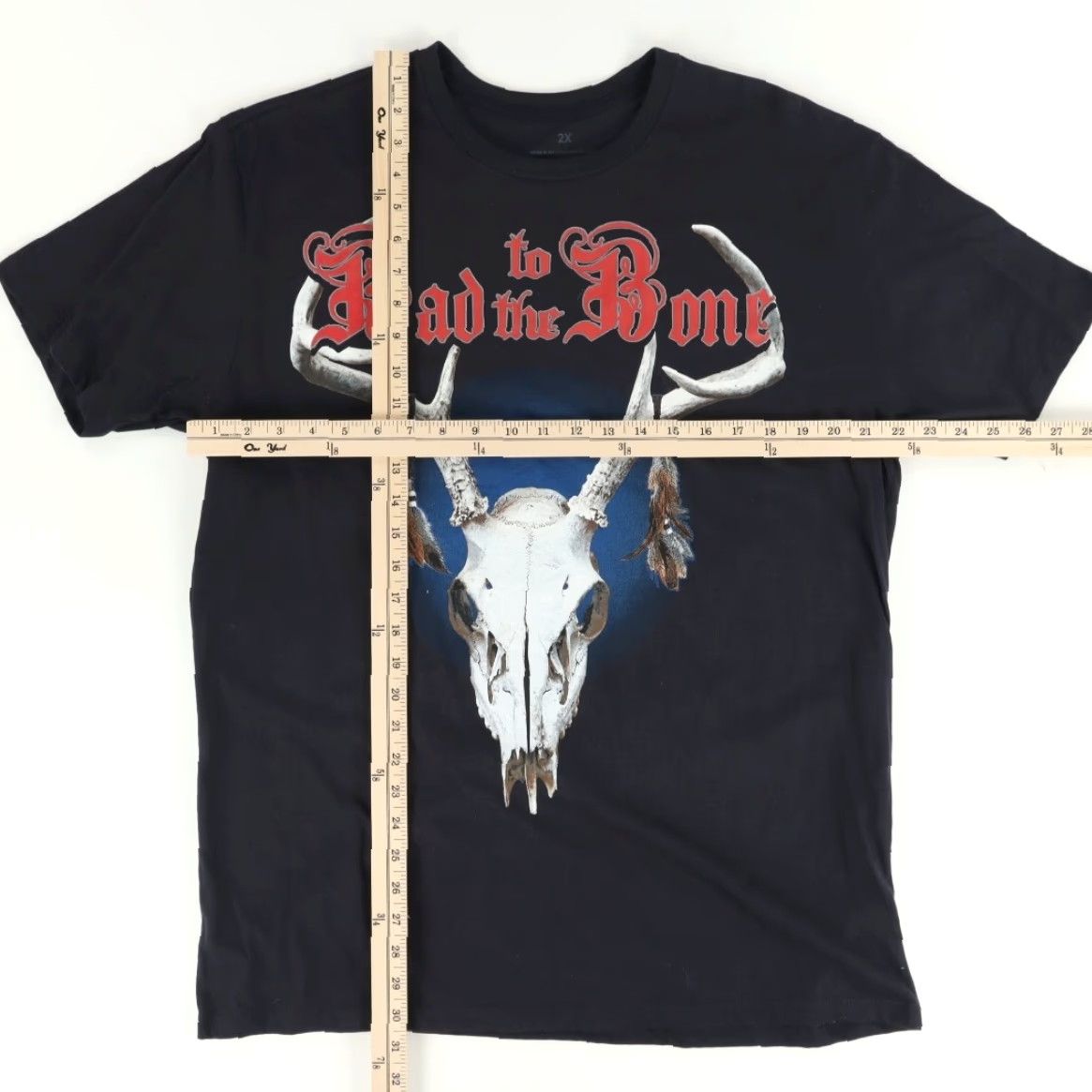 Vintage Bad to the Bone Deer Skull Solid T-Shirt Black Men's 2XL Size US XXL / EU 58 / 5 - 3 Thumbnail