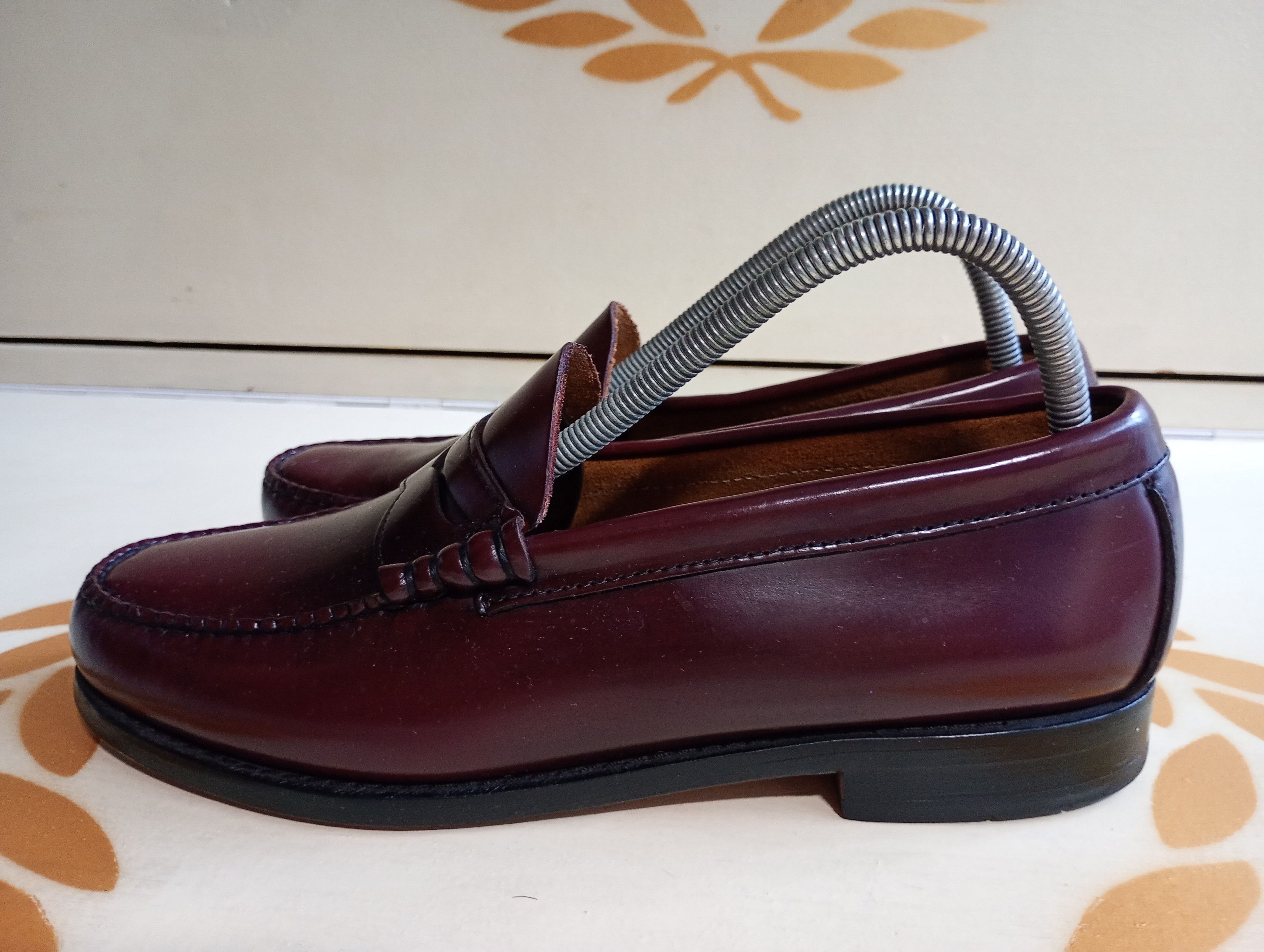Bass Men\'s Vintage Burgundy Walton Penny Loafers BASS Walton Penny Loafers Mens 11 M Burgundy Leather Shoes  main image 4