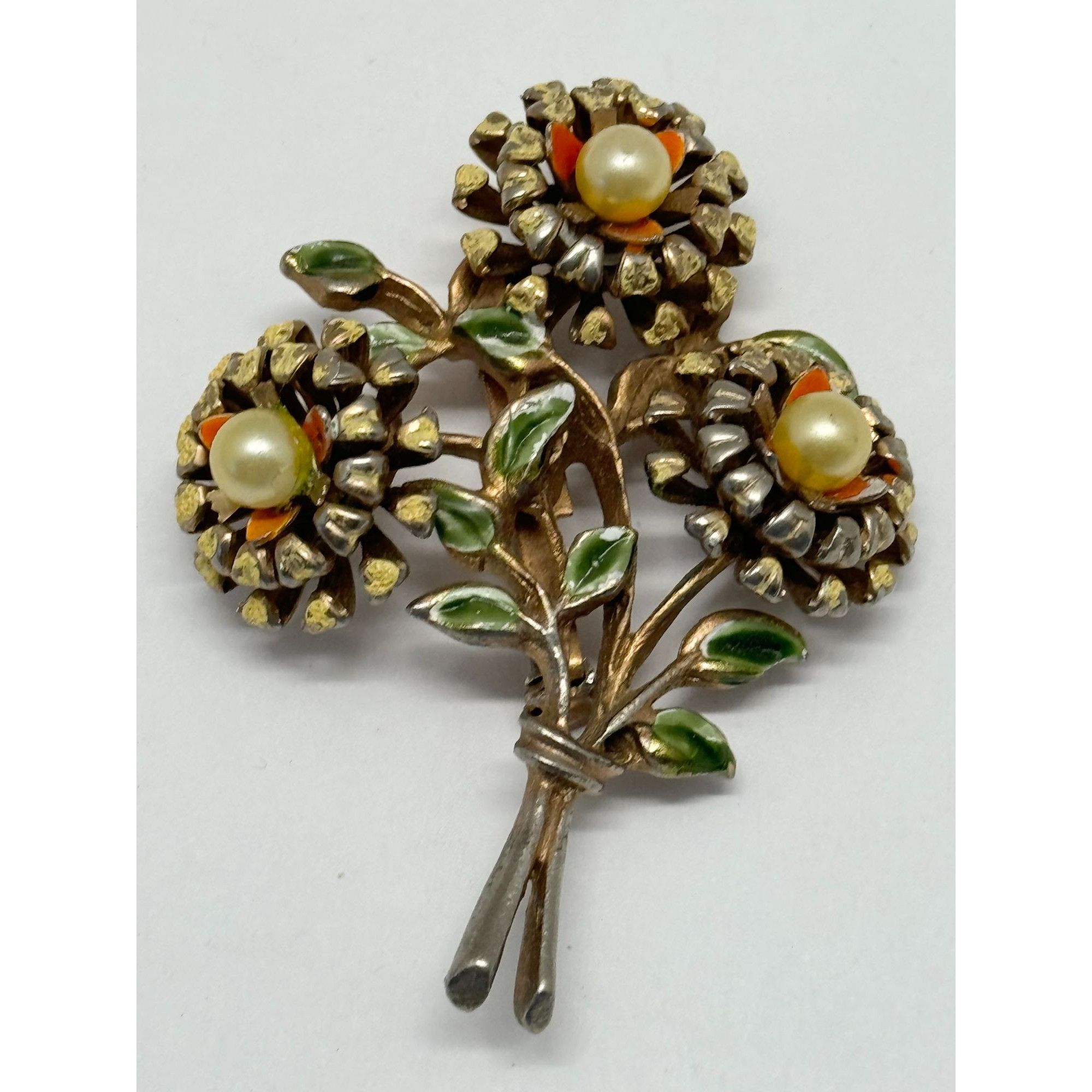 Vintage Vintage flower brooch pin Size ONE SIZE - 3 Thumbnail