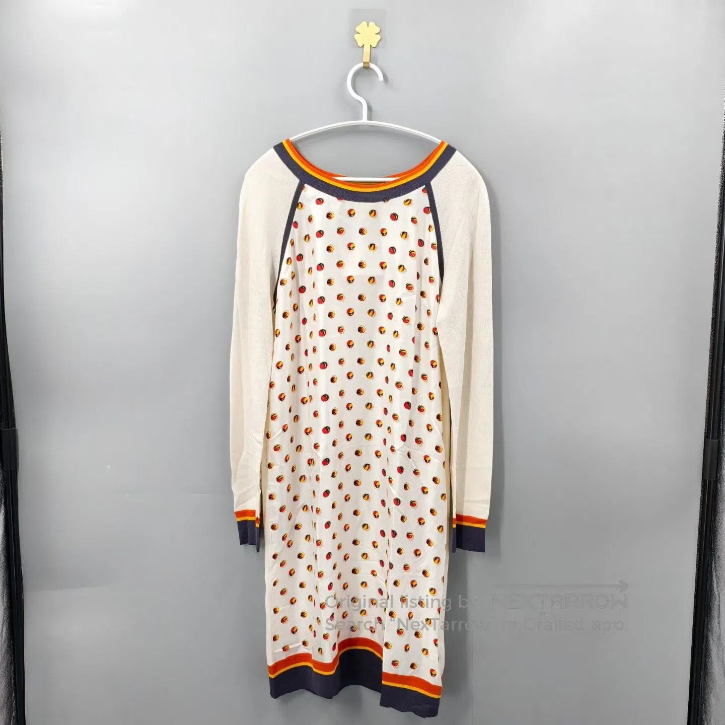 Hermes Hermes White Polka Dot Color-Block Knit Dress| Size XXS / US 00 / IT 34 - 1 Thumbnail