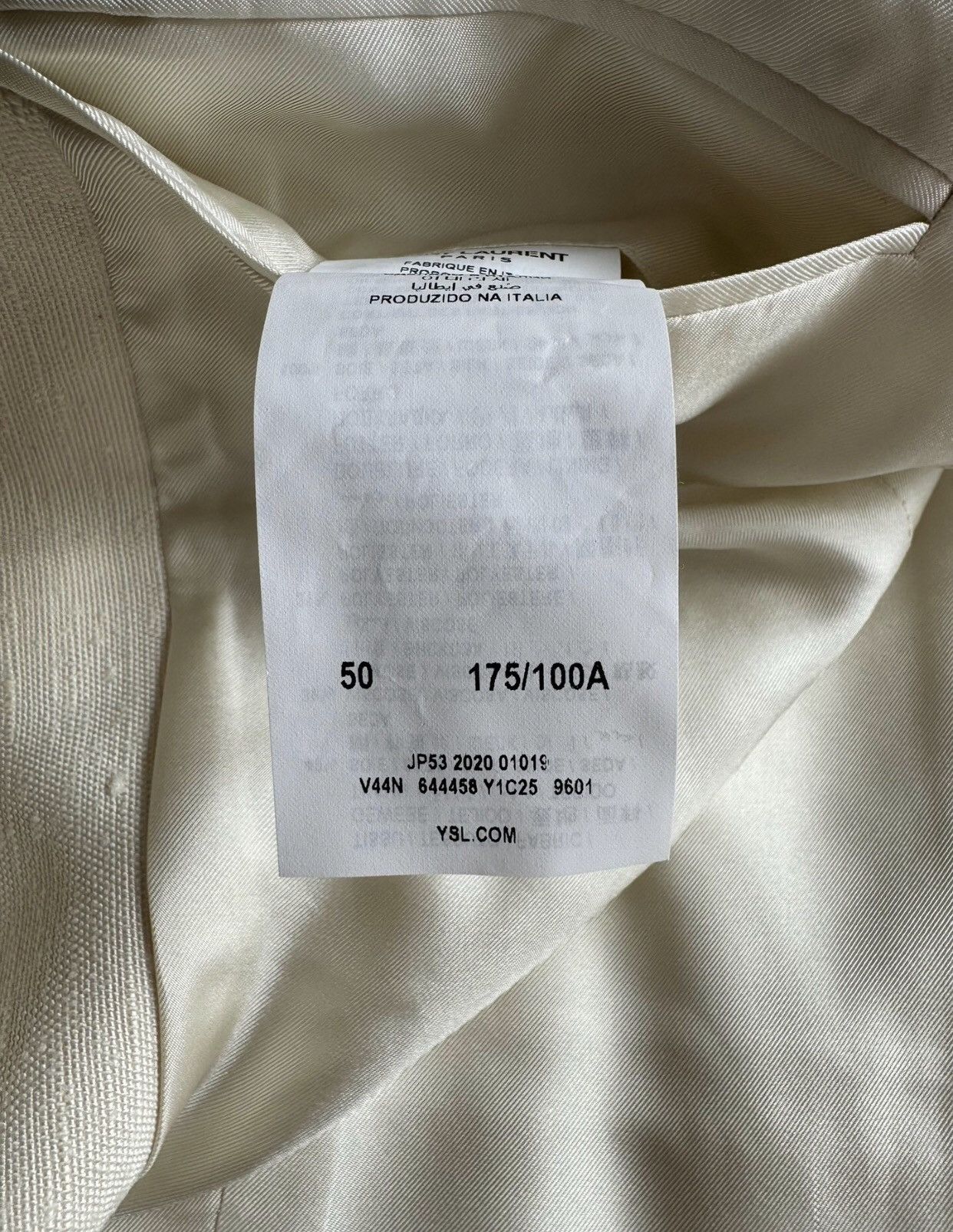 Saint Laurent Paris × Yves Saint Laurent Saint Laurent Men's Noble Young Master White Suit2412- Size 50S - 8 Thumbnail