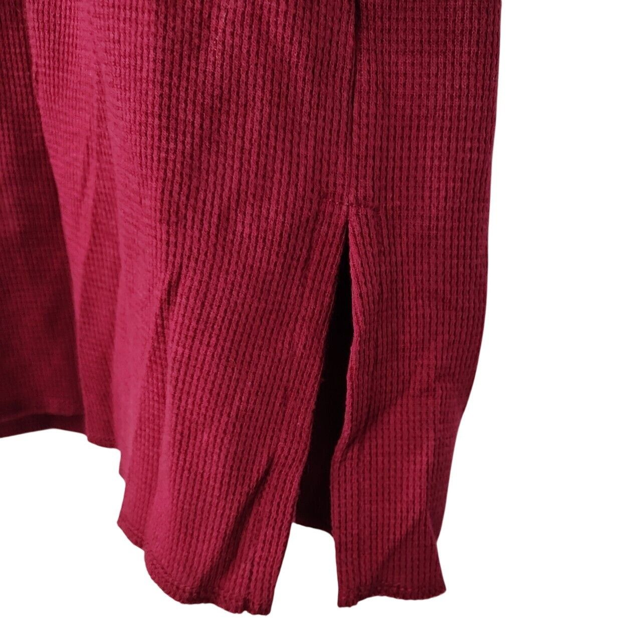 Other Roamans Red Thermal Waffle Knit Top Women Size M Shawl Colla Size M / US 6-8 / IT 42-44 - 3 Thumbnail