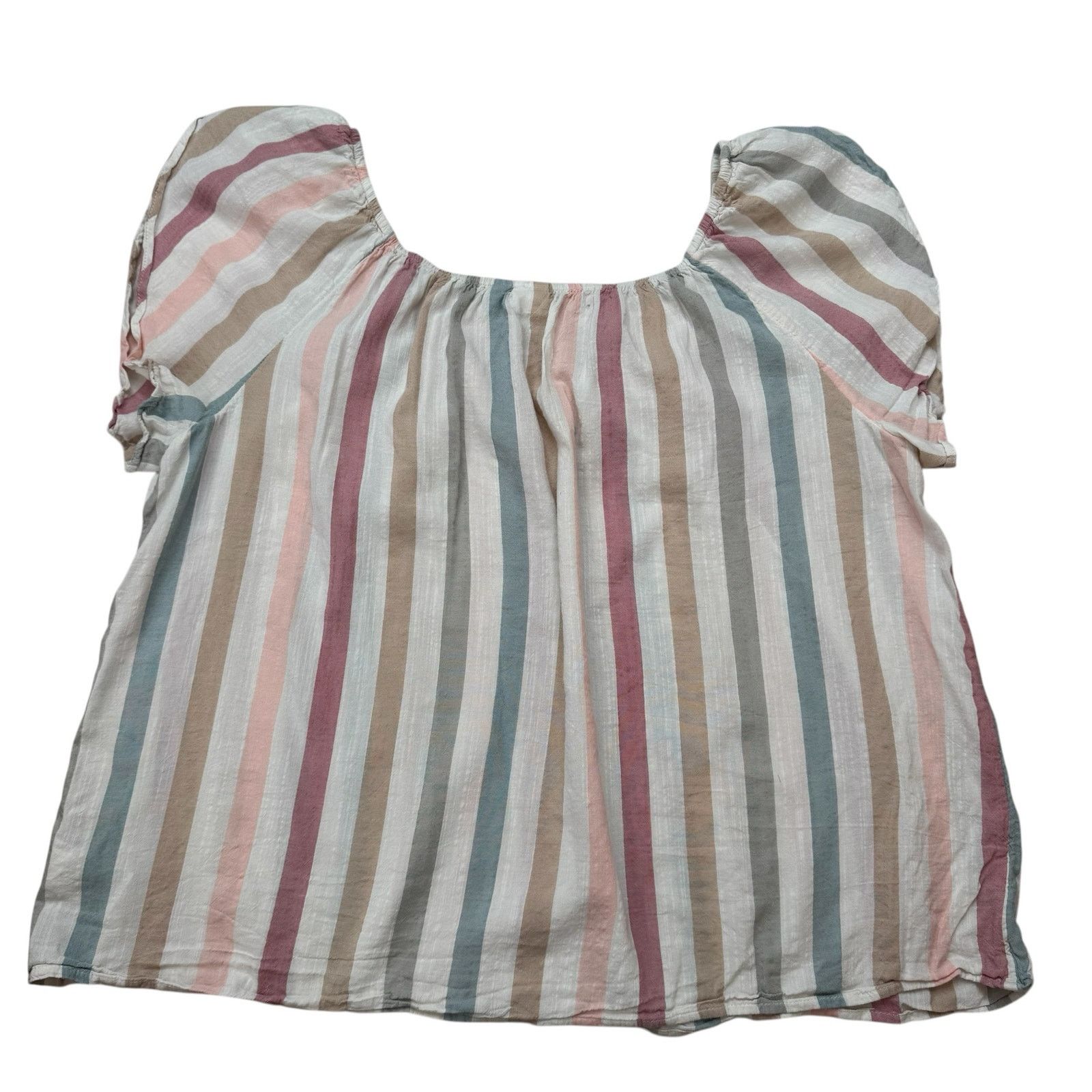 Gap GAP Soft Vertical Stripe Flutter Sleeve Blouse Large Size L / US 10 / IT 46 - 5 Thumbnail