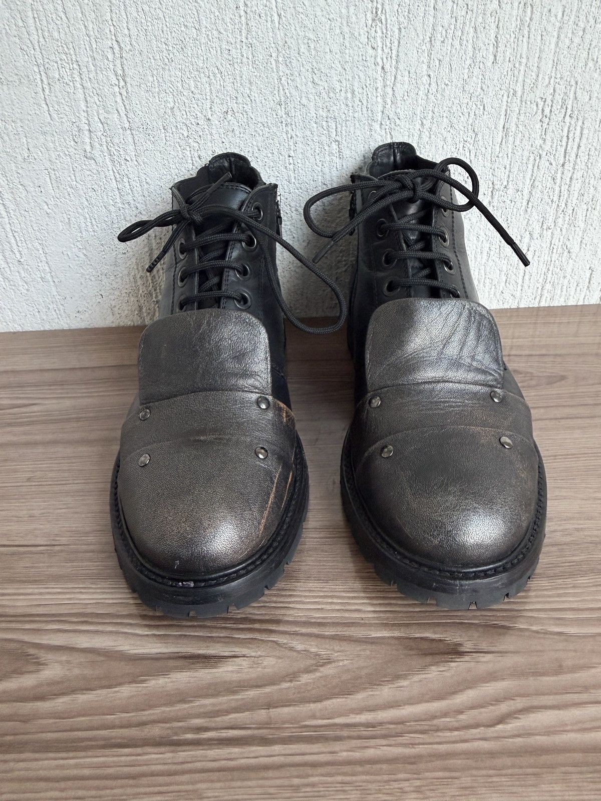 Neil Barrett Fw12 Armour studded zip boots Size US 8.5 / EU 41-42 - 6 Thumbnail