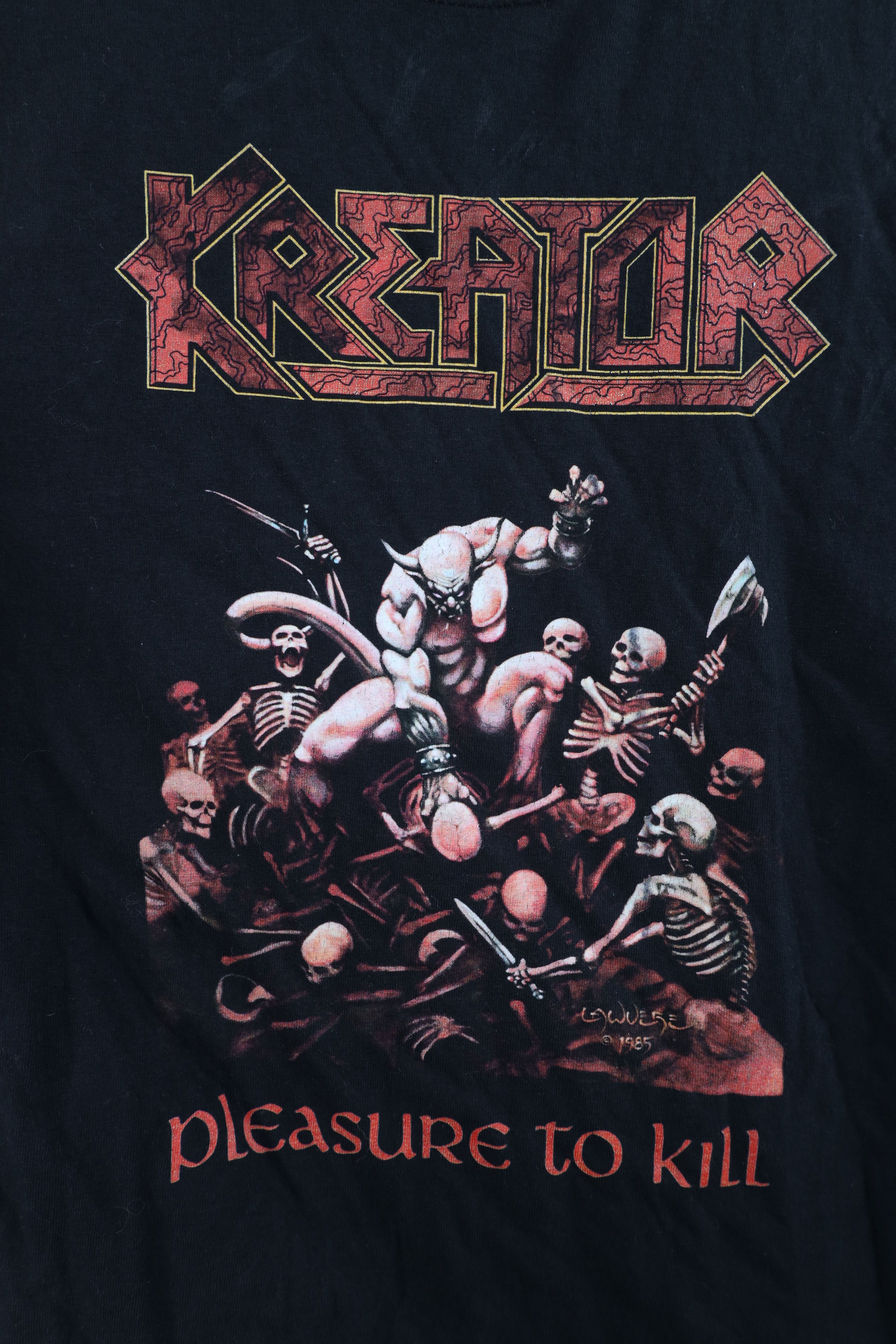 Vintage Kreator Pleasure to Kill Spell Thrash Metal Band T-Shirt Size US S / EU 44-46 / 1 - 4 Thumbnail