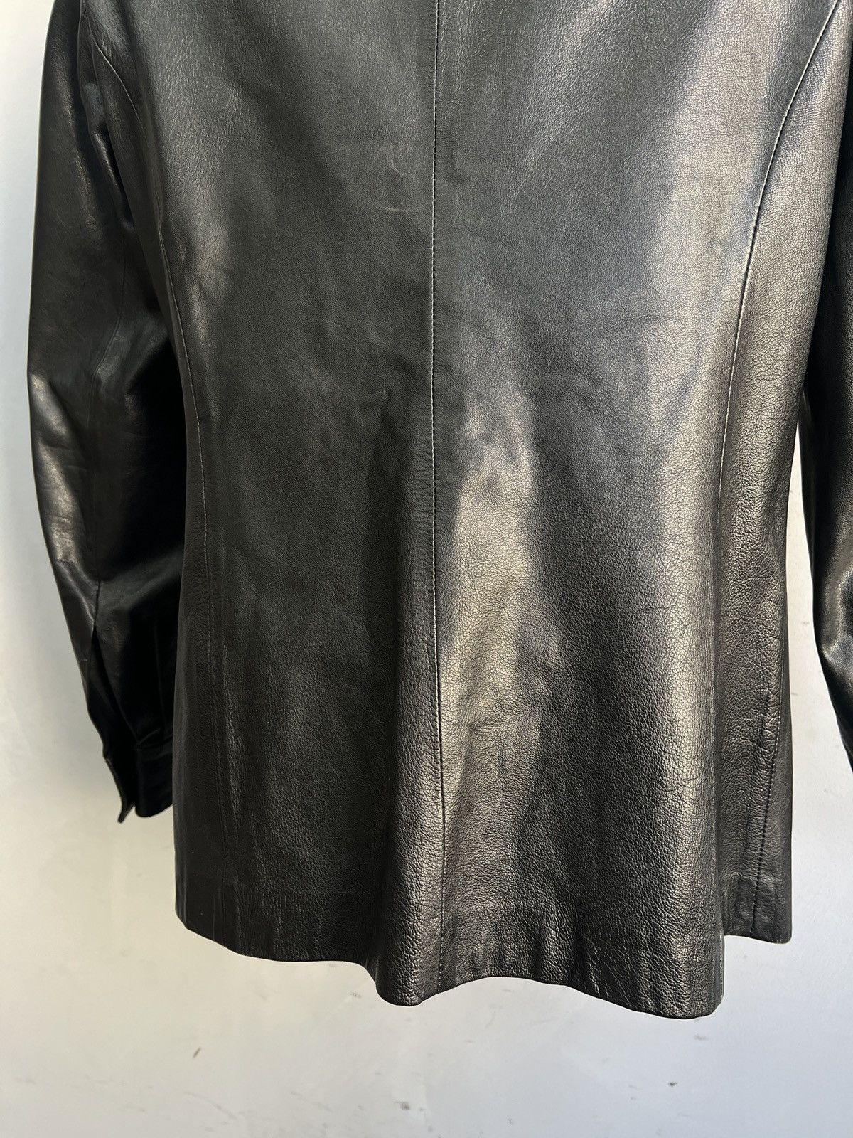 14th Addiction Black avant garde rick owens style leather buttons jacket Size US M / EU 48-50 / 2 - 10 Thumbnail
