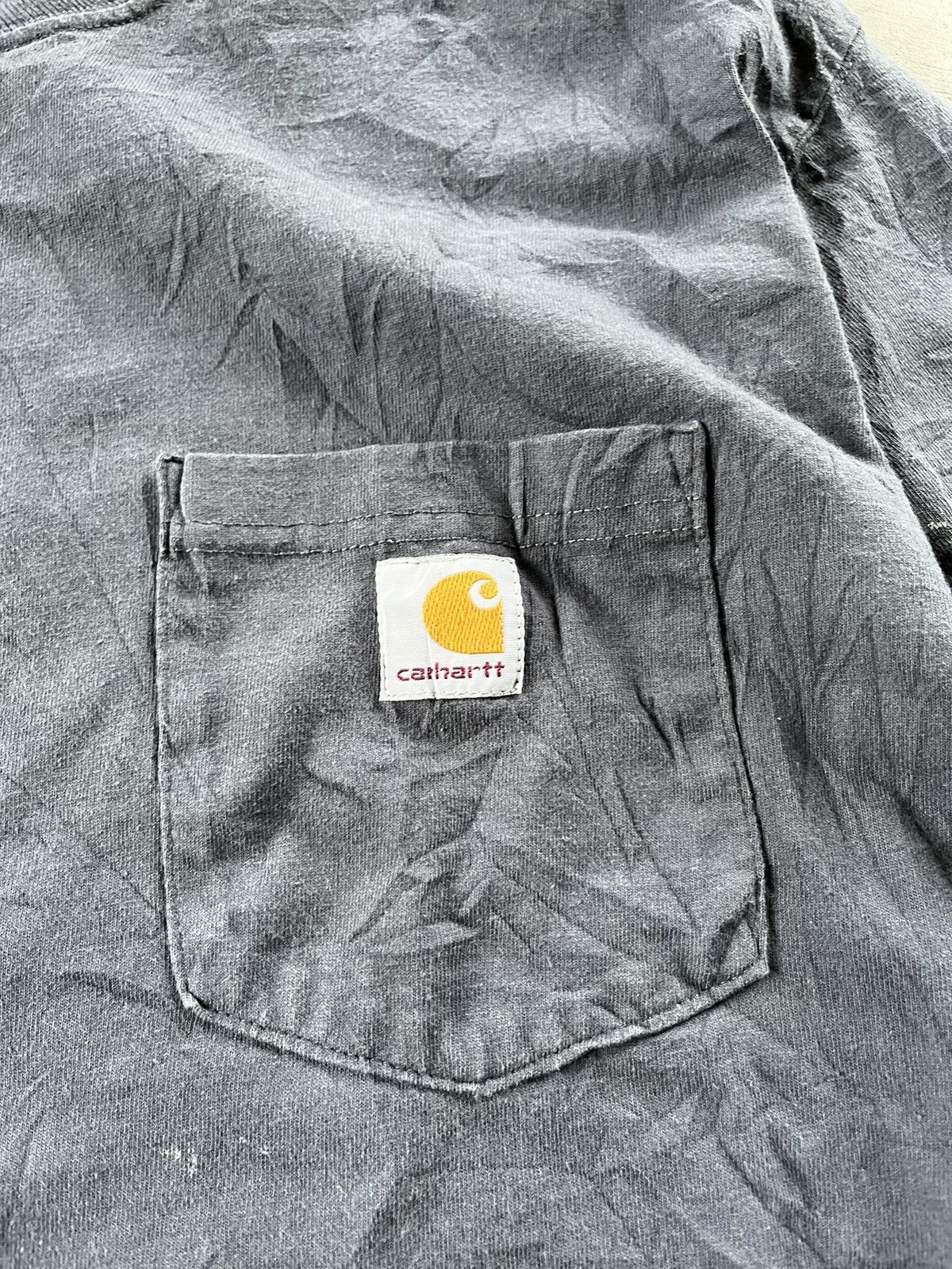 Carhartt × Vintage ⚡️STEALS⚡️Carhartt Single Pocket Logo Long Sleeve Tee Size US L / EU 52-54 / 3 - 2 Thumbnail
