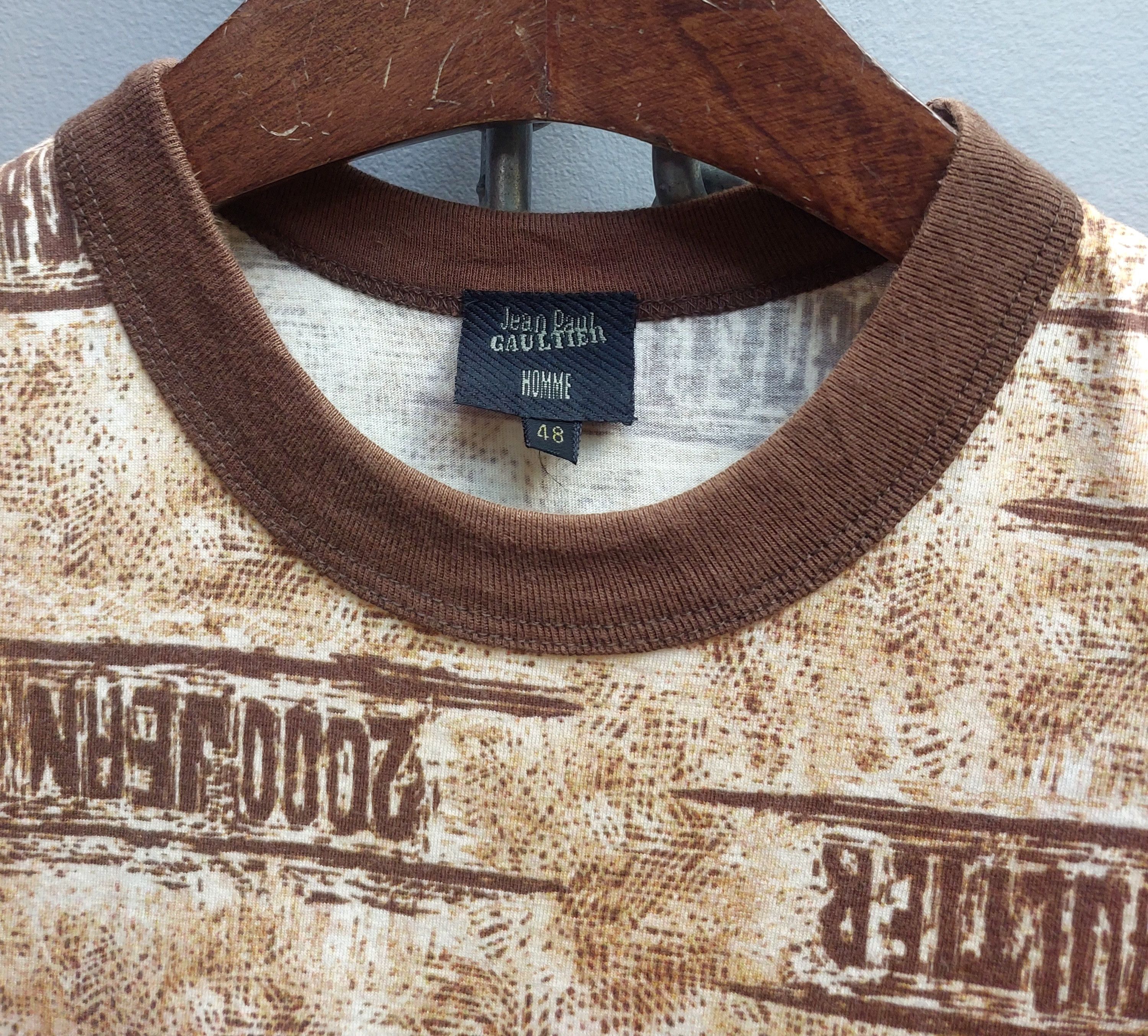 Jean Paul Gaultier Jean Paul Gaultier All-Over Logo Print Ringer T-Shirt Size US M / EU 48-50 / 2 - 4 Thumbnail