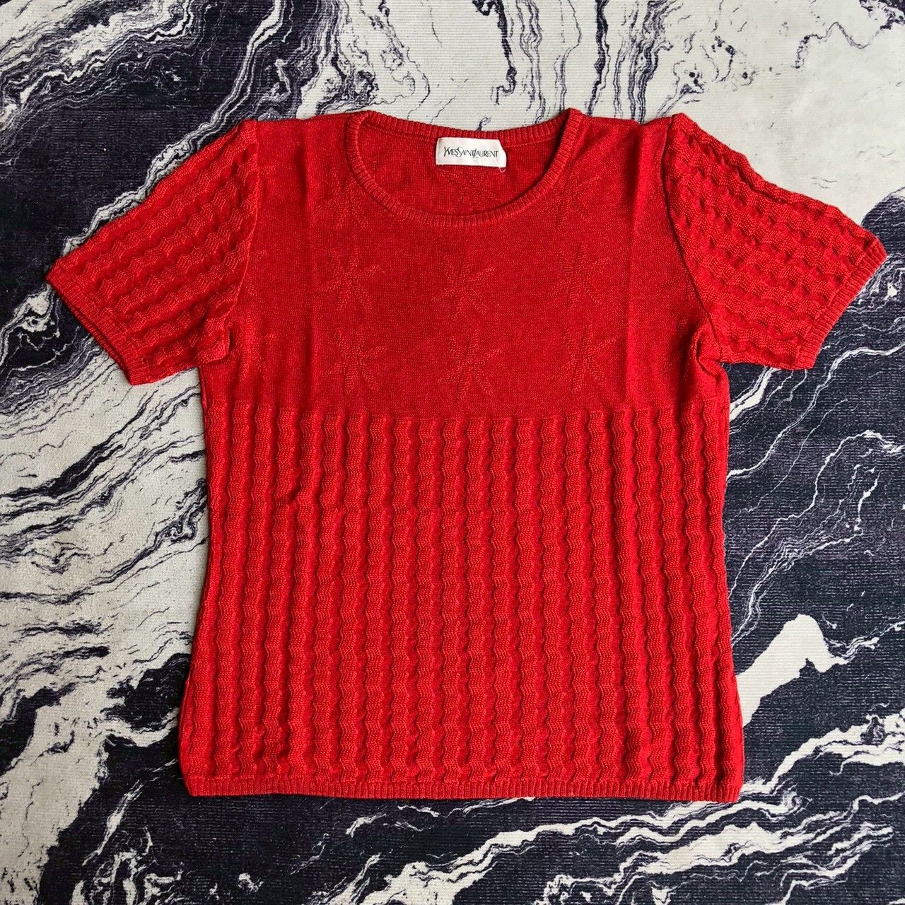 Yves Saint Laurent Vintage 90s Yves Saint Laurent Knit Short Sleeve Top Size M / US 6-8 / IT 42-44 - 1 Thumbnail