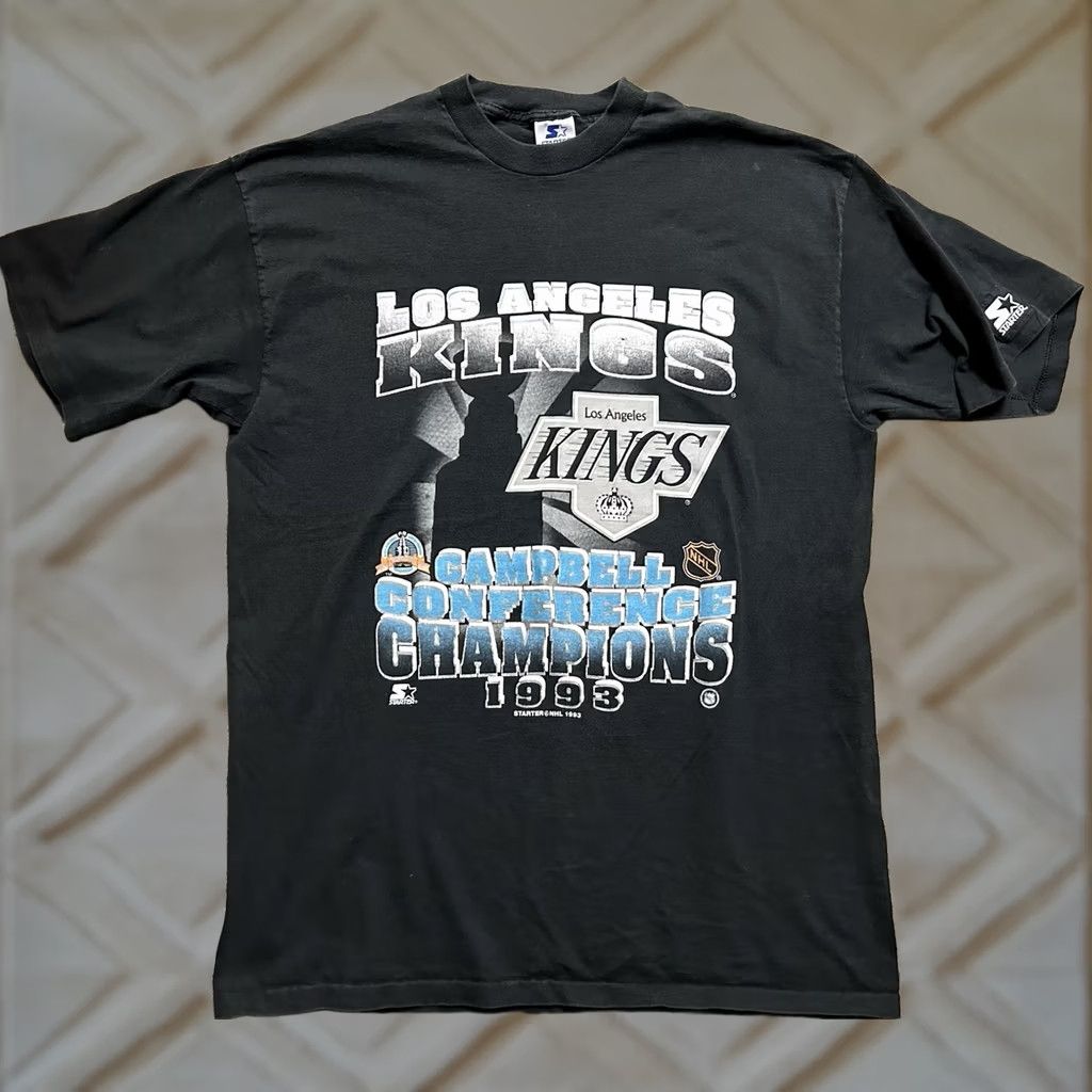 Champion VINTAGE Los Angeles Kings Campbell Conference Champions Shirt Men’s XL Black 1990s Hockey 90s Mens Size US XL / EU 56 / 4 - 1 Thumbnail