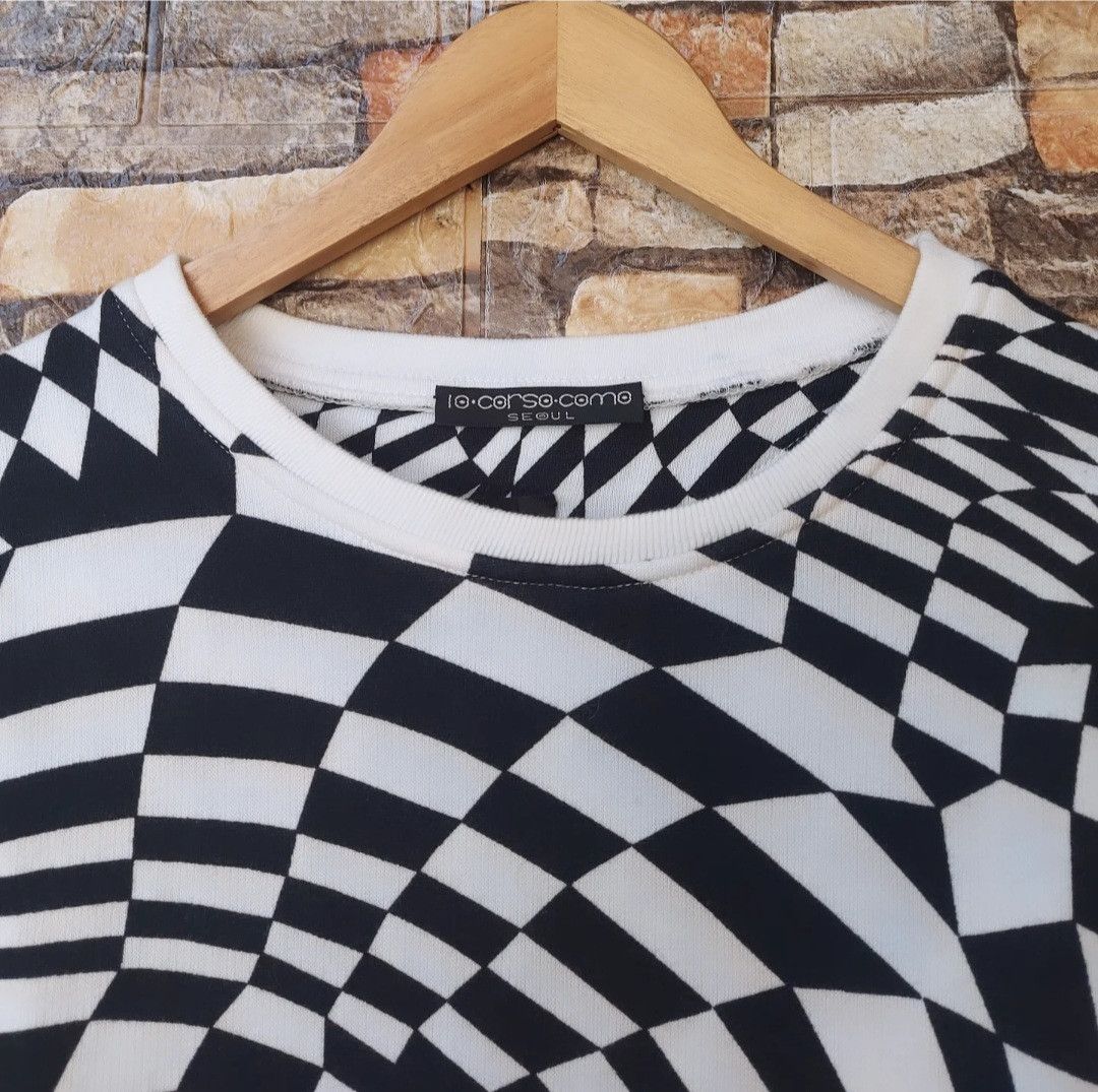 10 Corso Como × Designer × Gareth Pugh Gareth Pugh Black White Geometric Checkered Crewneck Size M / US 6-8 / IT 42-44 - 4 Thumbnail