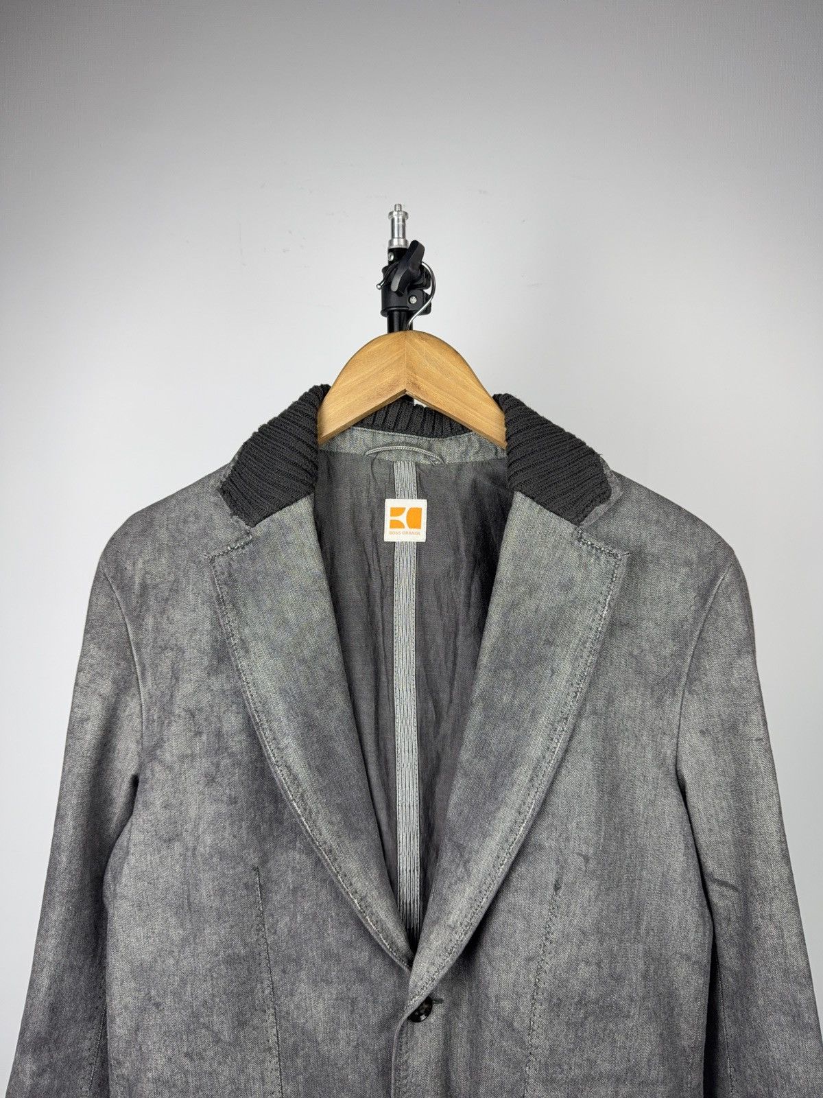 Hugo Boss 00s Luxury Boss Orange Washed Grey Casual Tailored Blazer M Size 38R - 3 Thumbnail