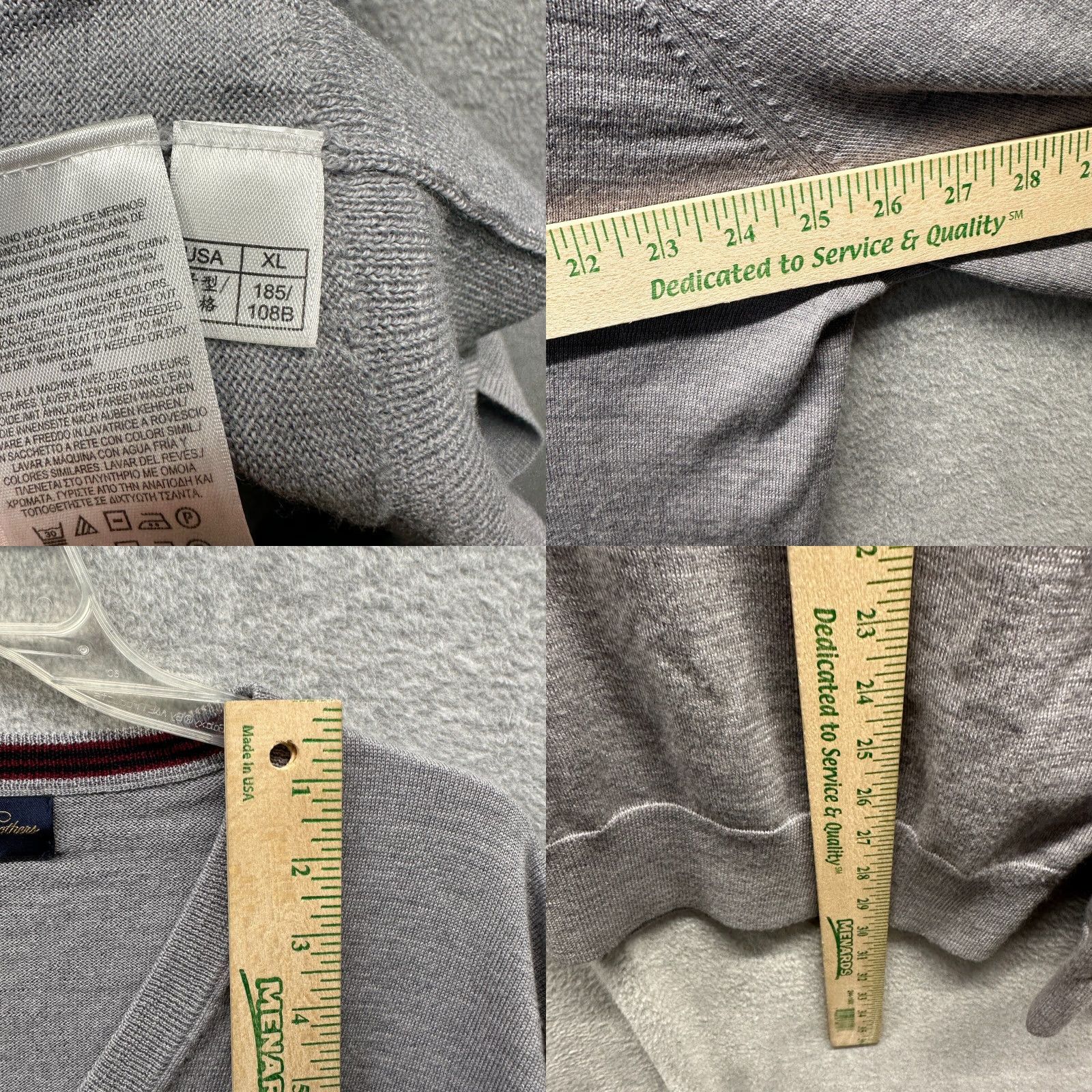 Brooks Brothers Brooks Brothers Sweater Mens XL Gray Wool V-Neck Pullover Knit Classic Preppy Shirt? Size US XL / EU 56 / 4 - 8 Thumbnail