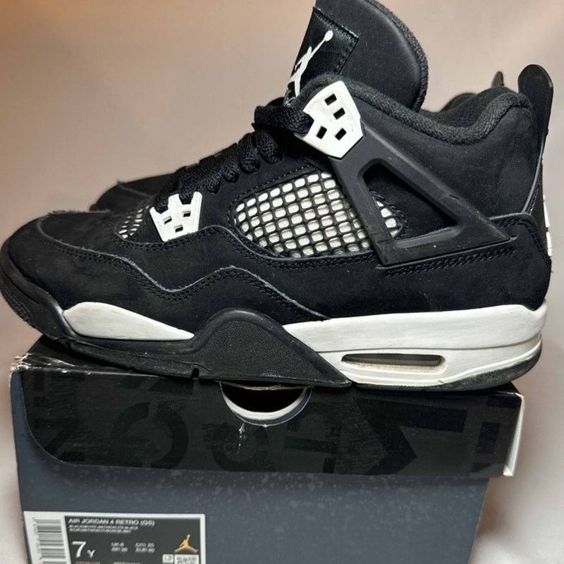 Jordan Brand × Nike Size 7 Nike Air Jordan 4 Retro GS White Thunder Men's Shoes Size US 7 / EU 40 - 8 Thumbnail