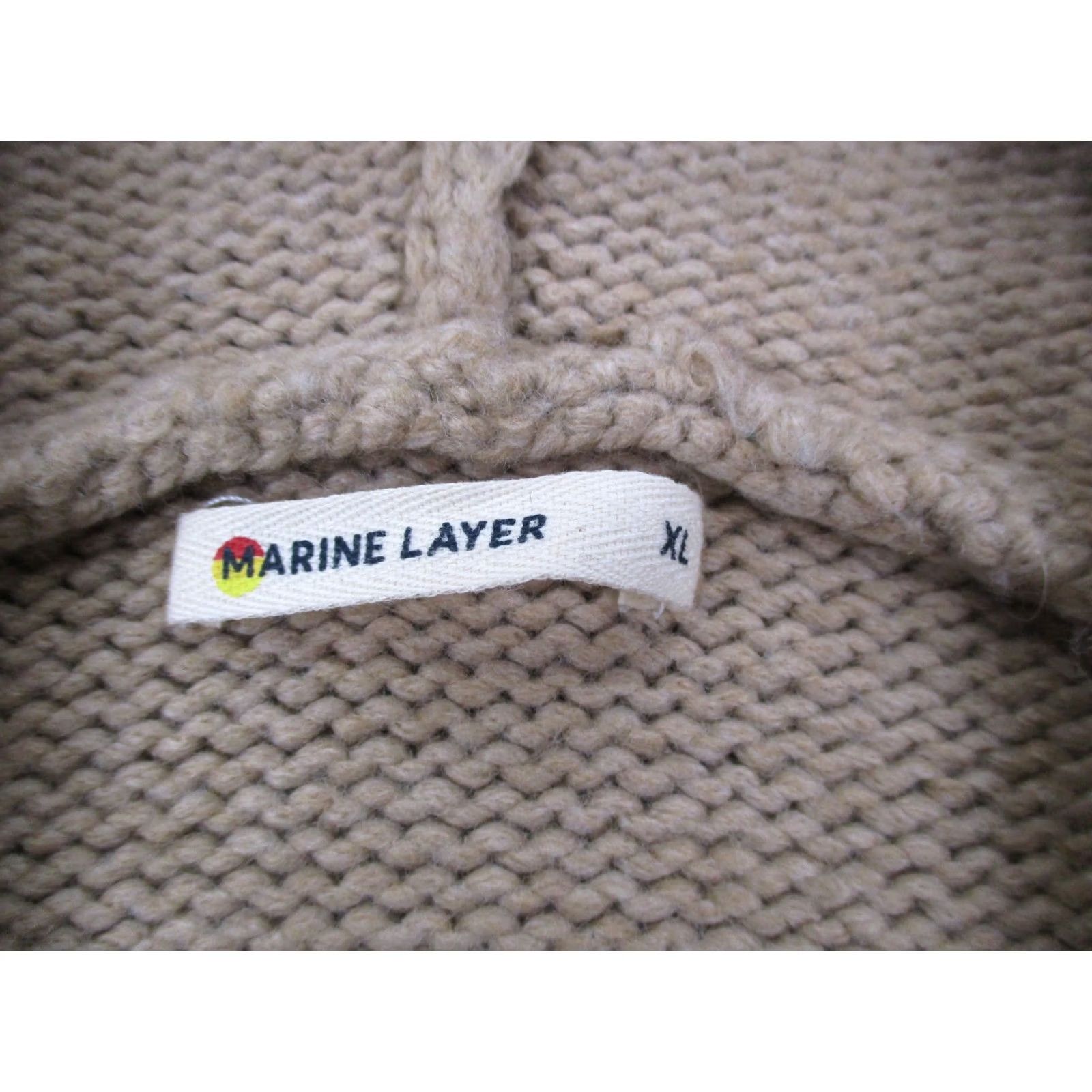Marine Layer Marine Layer Sweater Womens XL Beige Hooded Pullover Relaxed Knit Wool Alpaca Nylon Polyester Warm Pockets 90s Style Mens Womens Size XL / US 12-14 / IT 48-50 - 6 Thumbnail