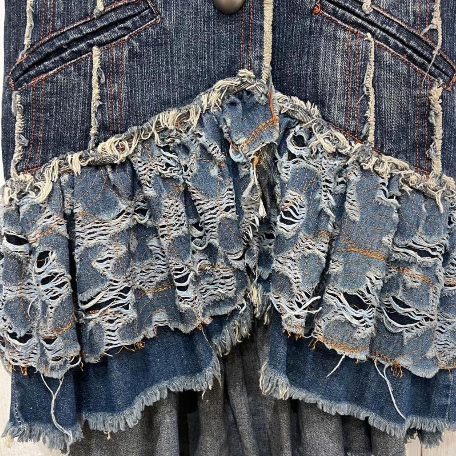 Other Denim fringe and frill 2000s whimsy goth vintage vest Size XS / US 0-2 / IT 36-38 - 4 Thumbnail