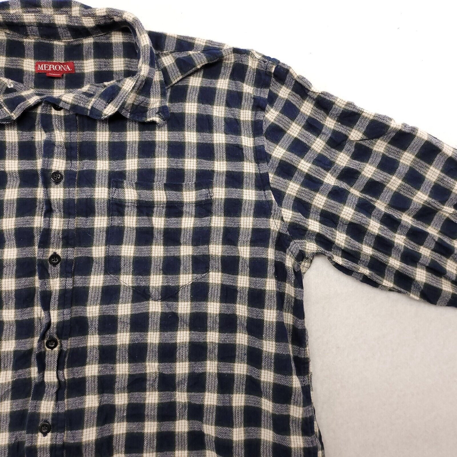 Merona Merona Tartan Flannel Button Up Shirt Mens Size Large L Blue Size US L / EU 52-54 / 3 - 5 Thumbnail