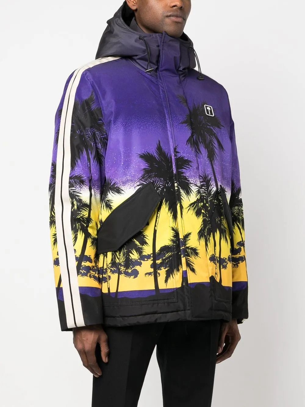 Palm Angels o1y0325 Logo Hooded Jacket in Multicolor Size US L / EU 52-54 / 3 - 3 Thumbnail