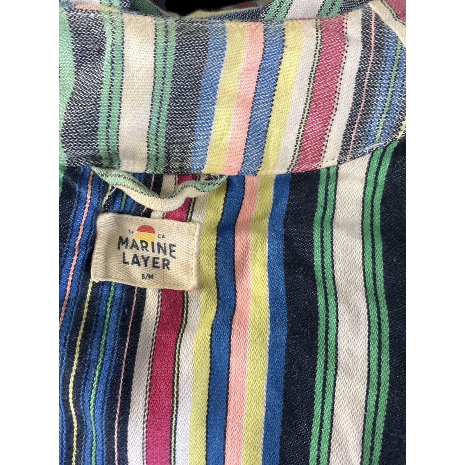 Marine Layer Marine Layer Coatigan Womens S/M Multicolor Cotton Kimono Belted Pockets Size S / US 4 / IT 40 - 4 Thumbnail