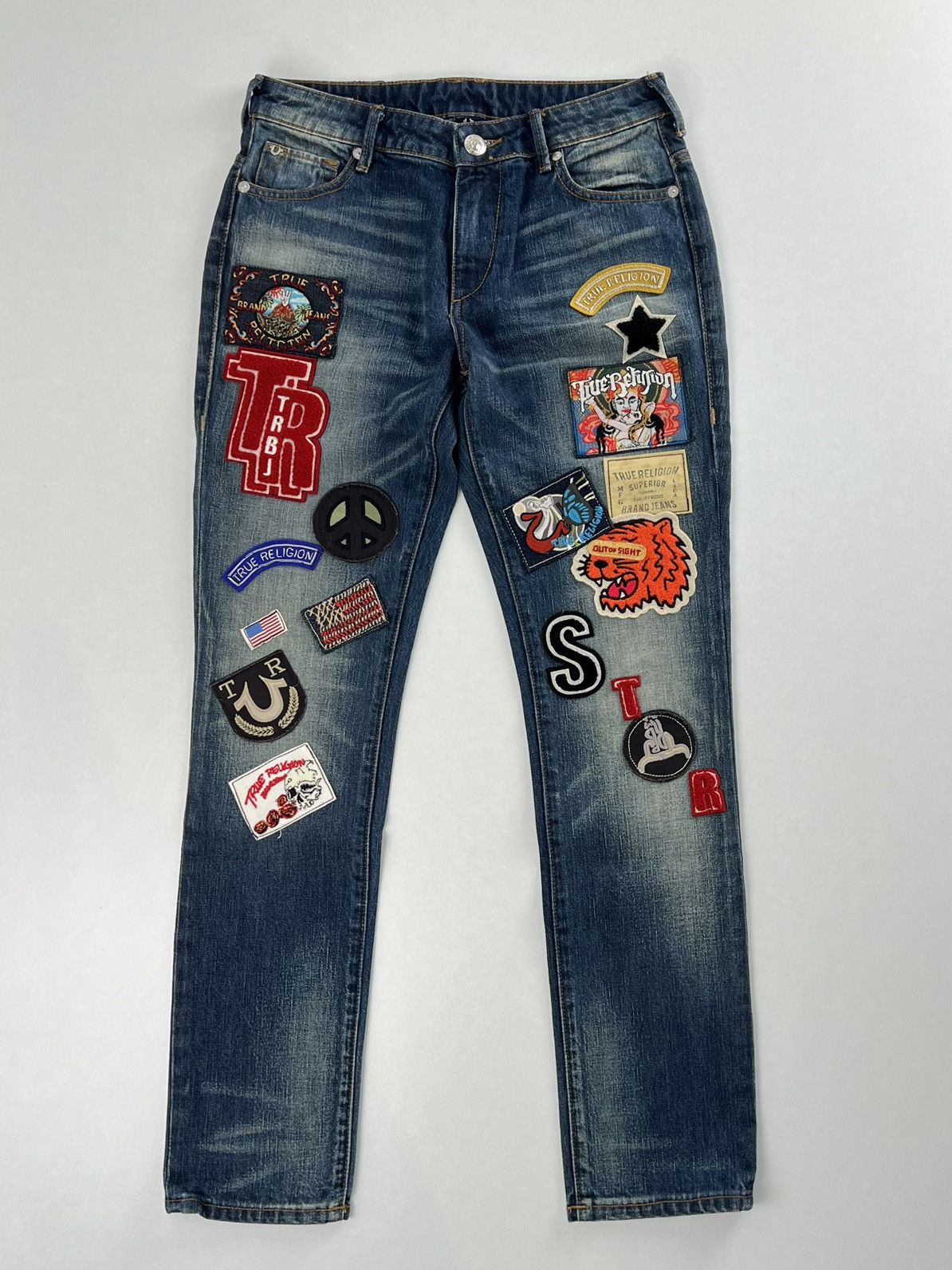 BILLY DISTRESSED PATCH BOOTCUT JEAN - SAVANNAH LIGHT WASH