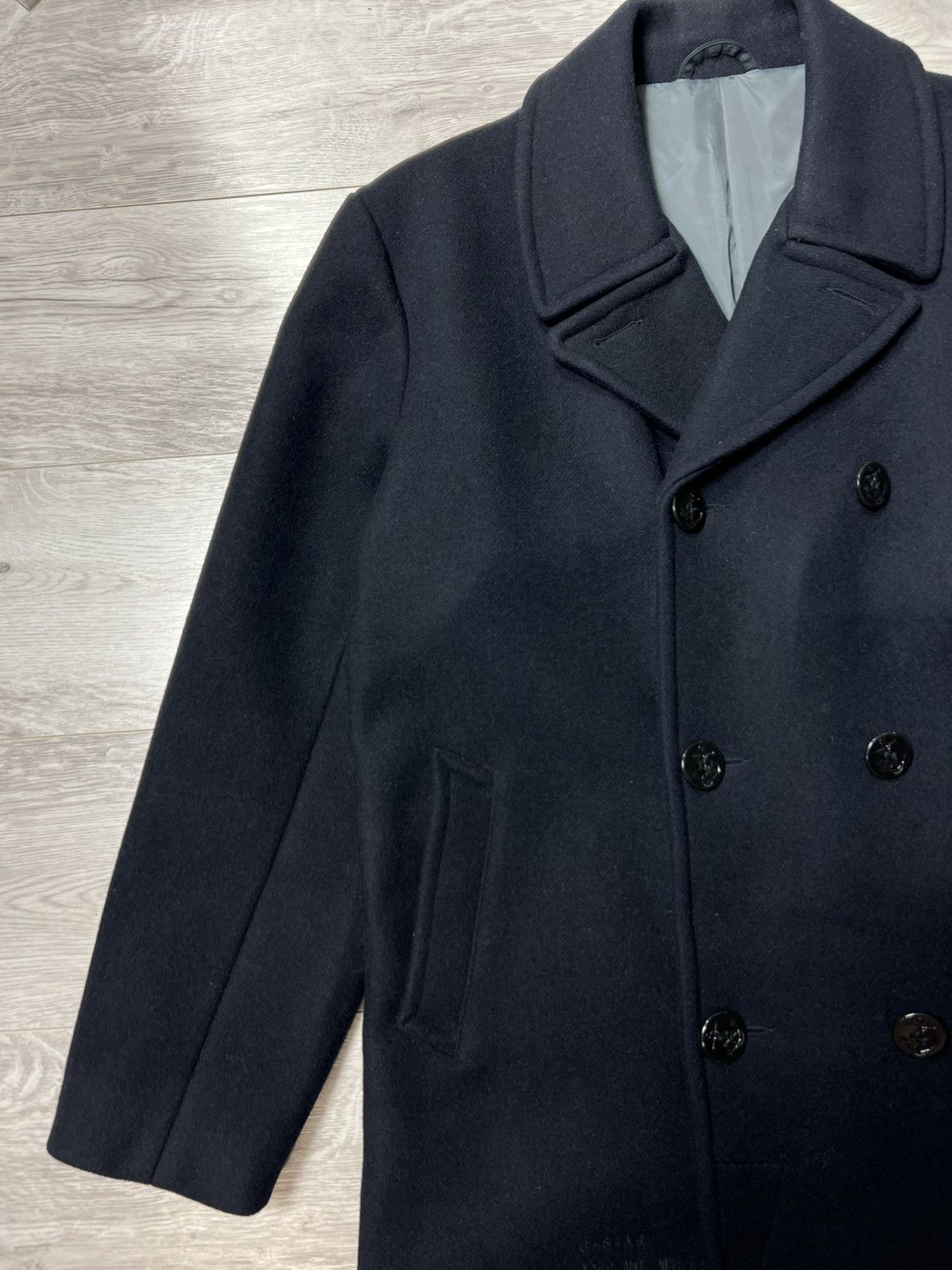 G-Star Rare G-Star RAW Wool Double Breasted Pea Coat Anchor Buttons Size US L / EU 52-54 / 3 - 3 Thumbnail