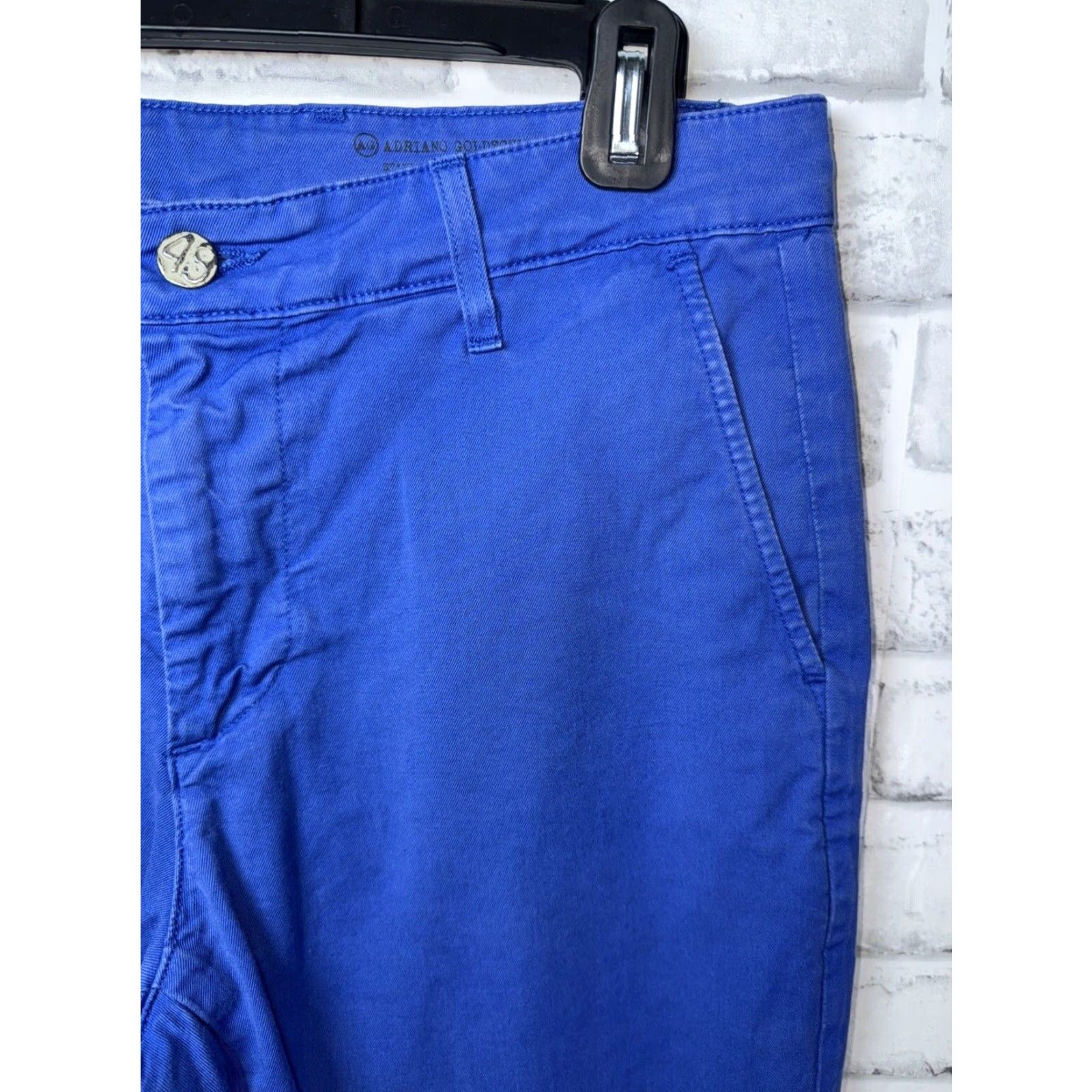 Vintage AG Adriano Goldschmied Pants 30x33 blue Slim Straight Stretch 49 Mens Size US 30 / EU 46 - 5 Thumbnail