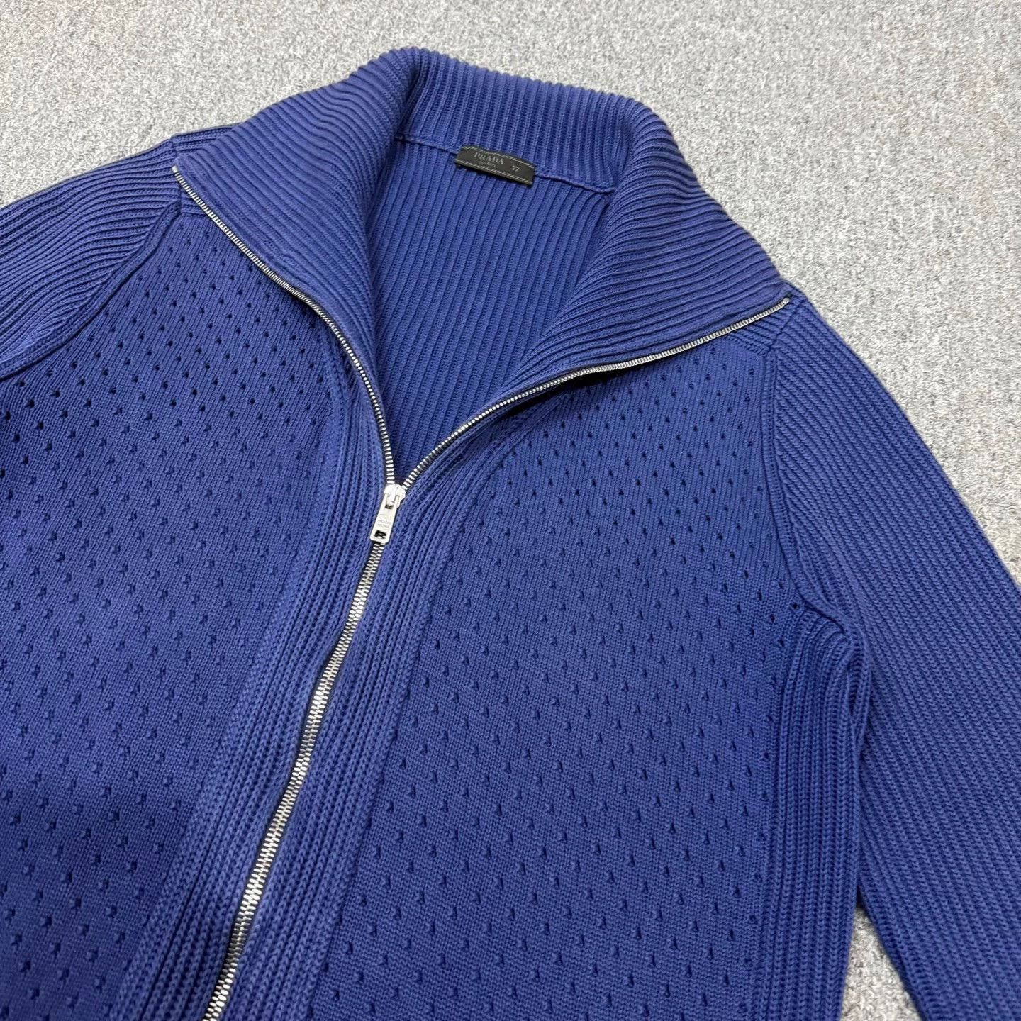Prada Prada blue wool zip jacket 52 99 new Size US L / EU 52-54 / 3 - 3 Thumbnail